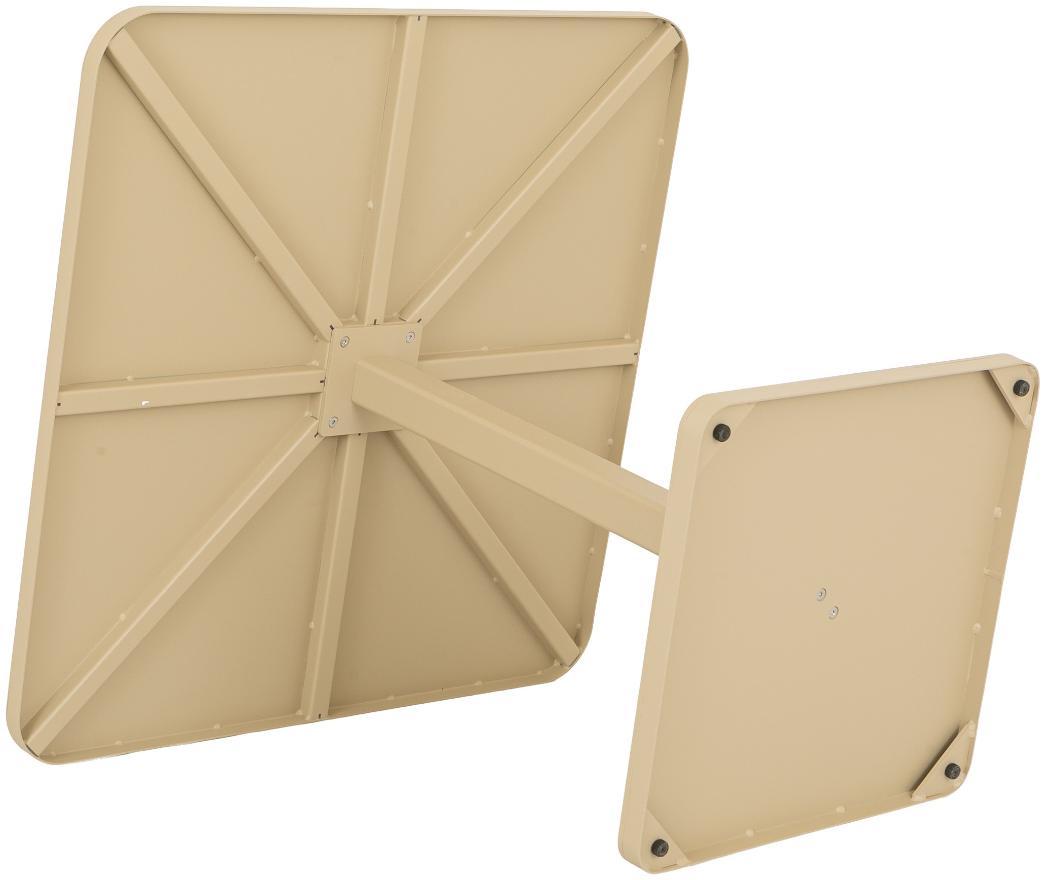 Mesa Cuadrada Incline 80 con marco de acero beige con pintura electrostática, 80 cm - image 2