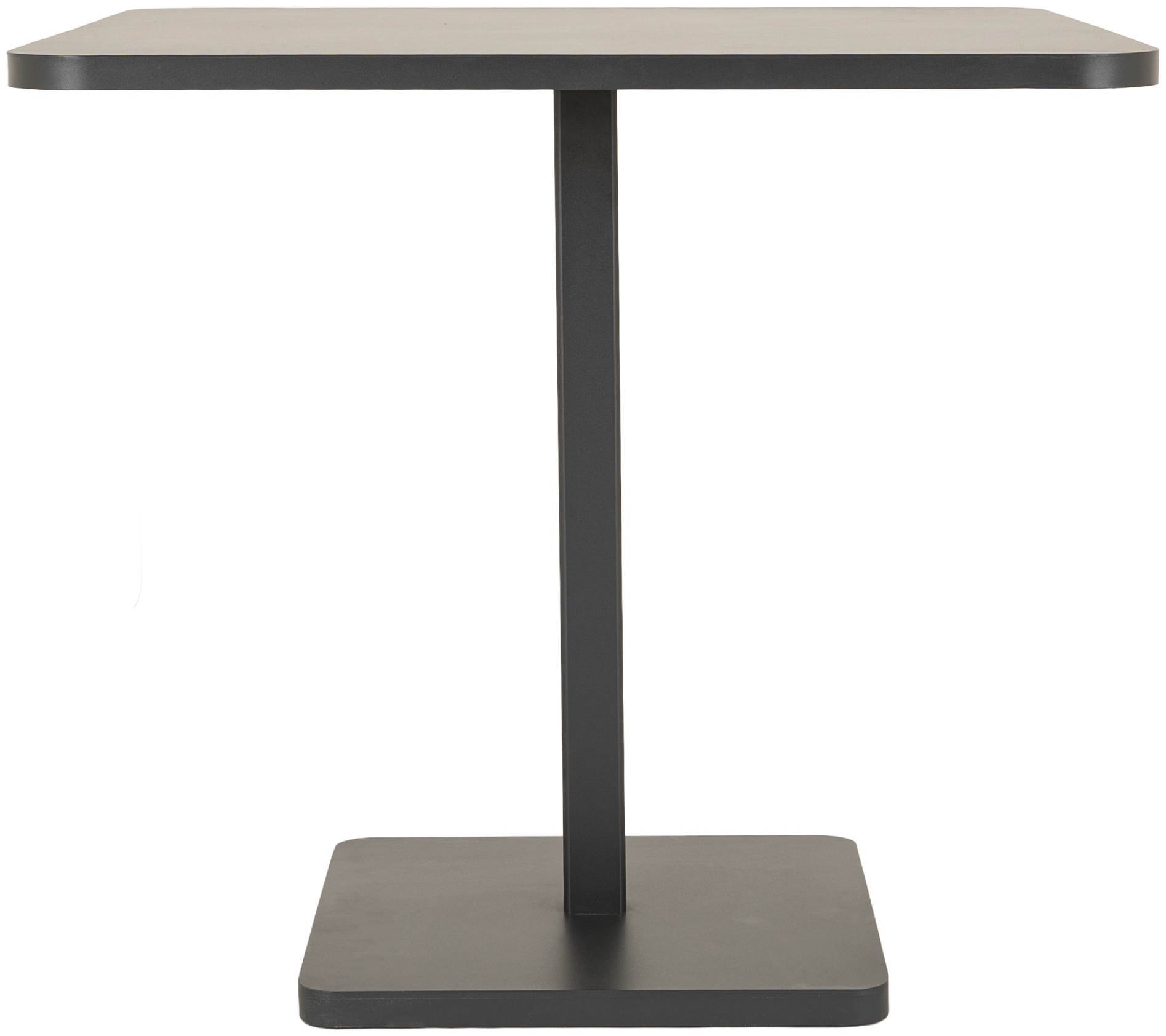 Mesa Cuadrada Incline 80 con marco de acero recubierto en pintura electrostática negra, 80 cm - image 1