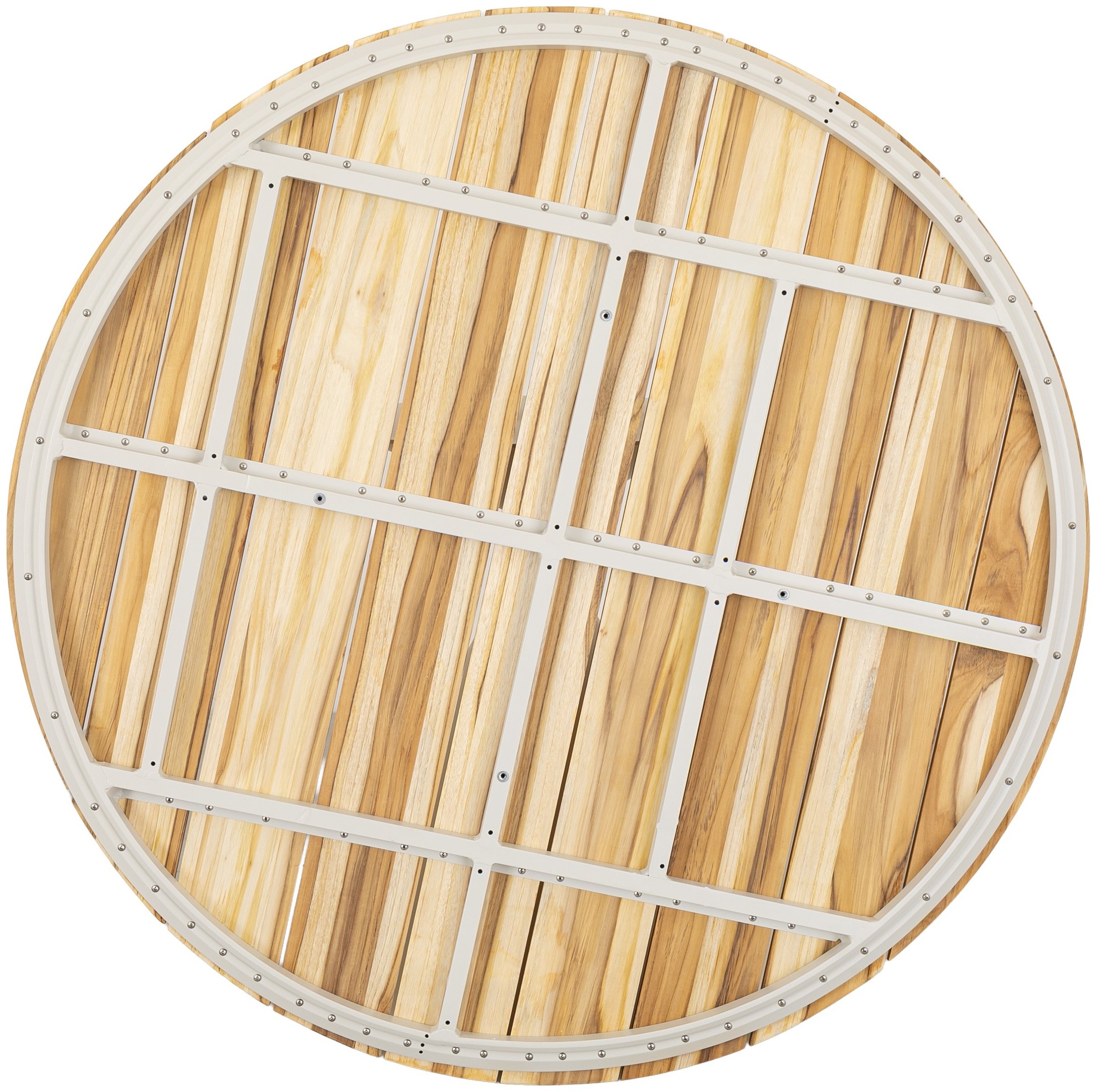 Mesa de trompeta con sobre de teca y cuerpo de teca, 120 cm. - image 5