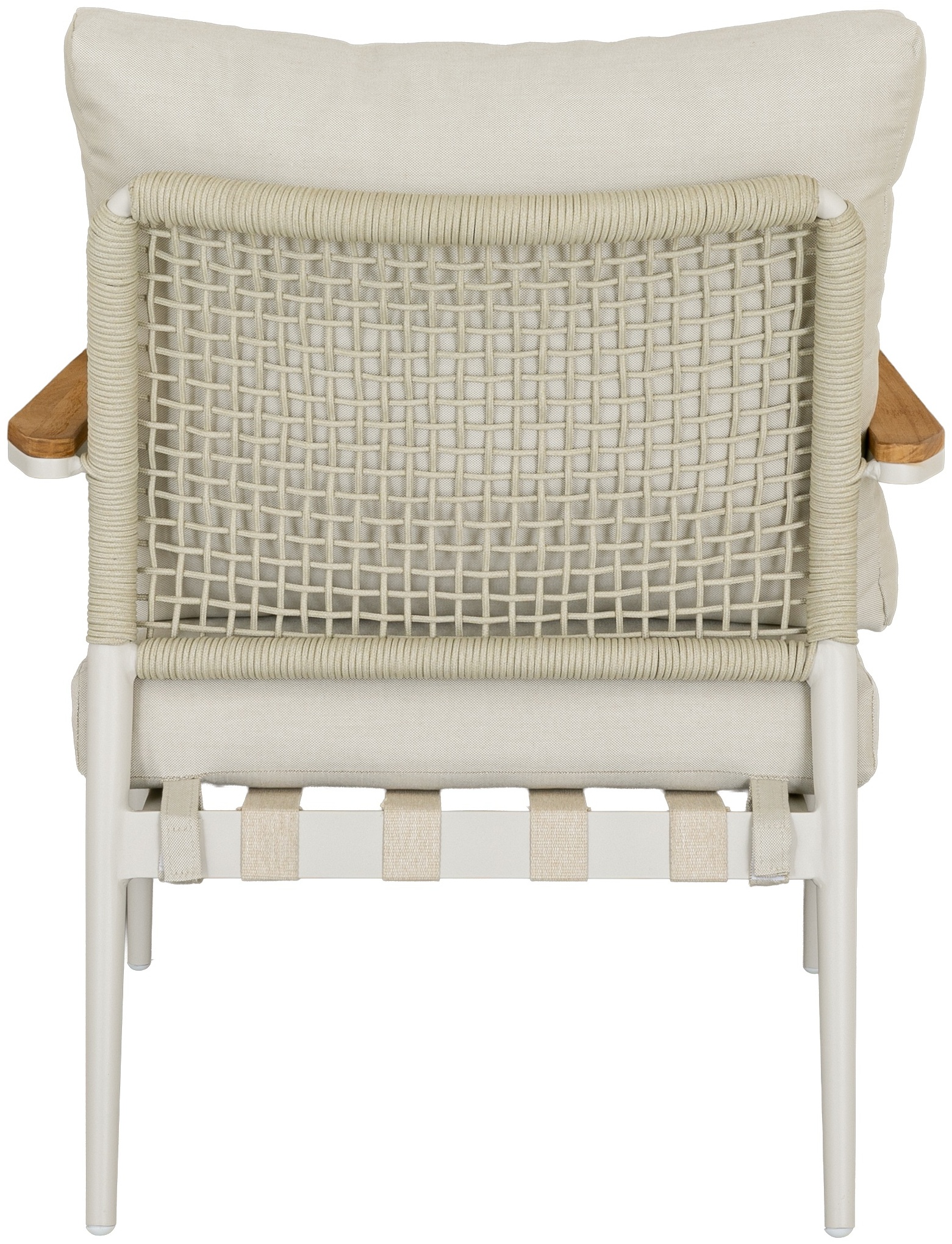 Acropolis Lounge Chair with Cream powder coated aluminum frame, AE2 Beige Fabric, Beige weaving - image 5