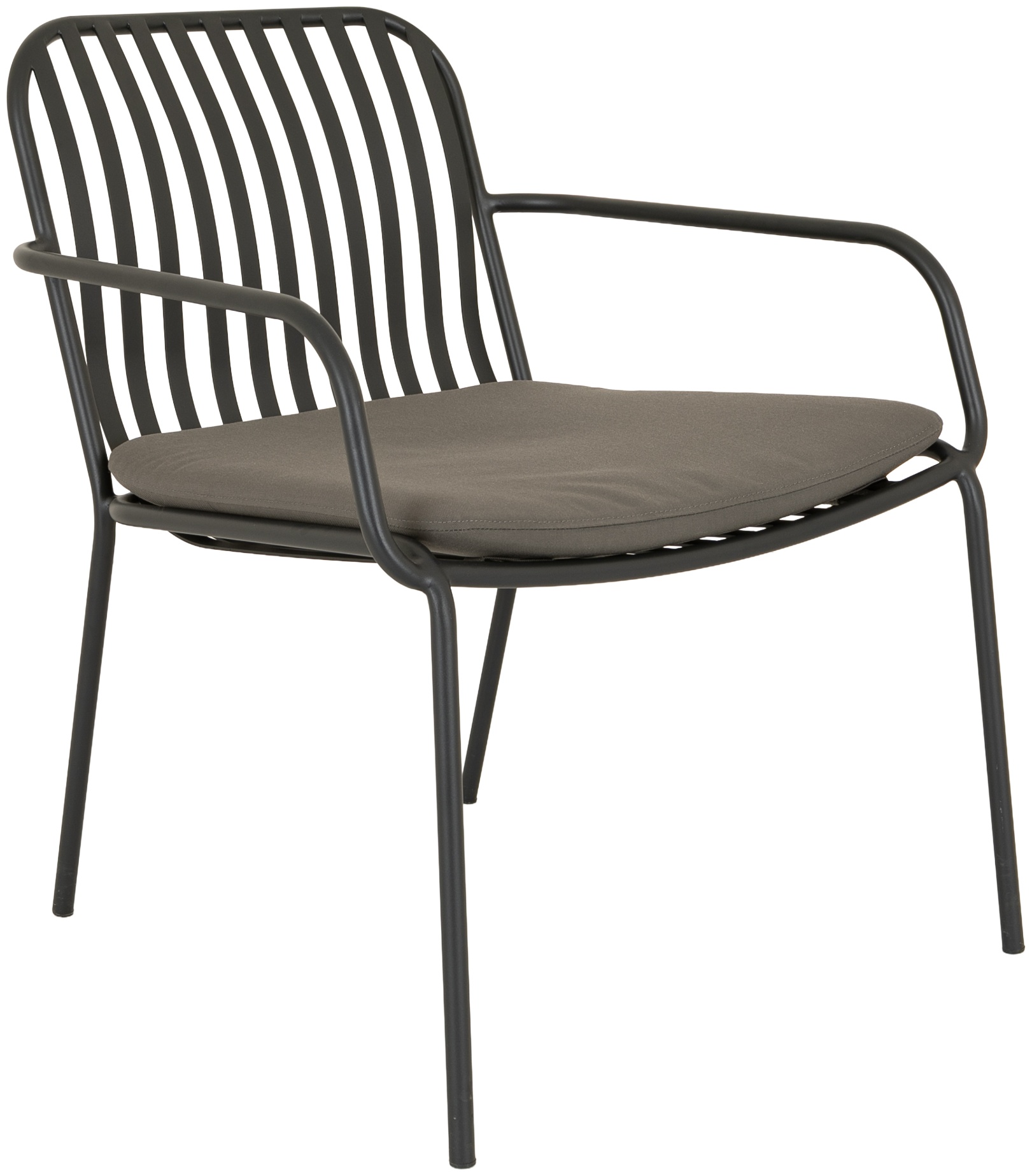 Petrol Lounge Chair with Black Powder coated steel frame, Solara Charcoal Fabric - image 4