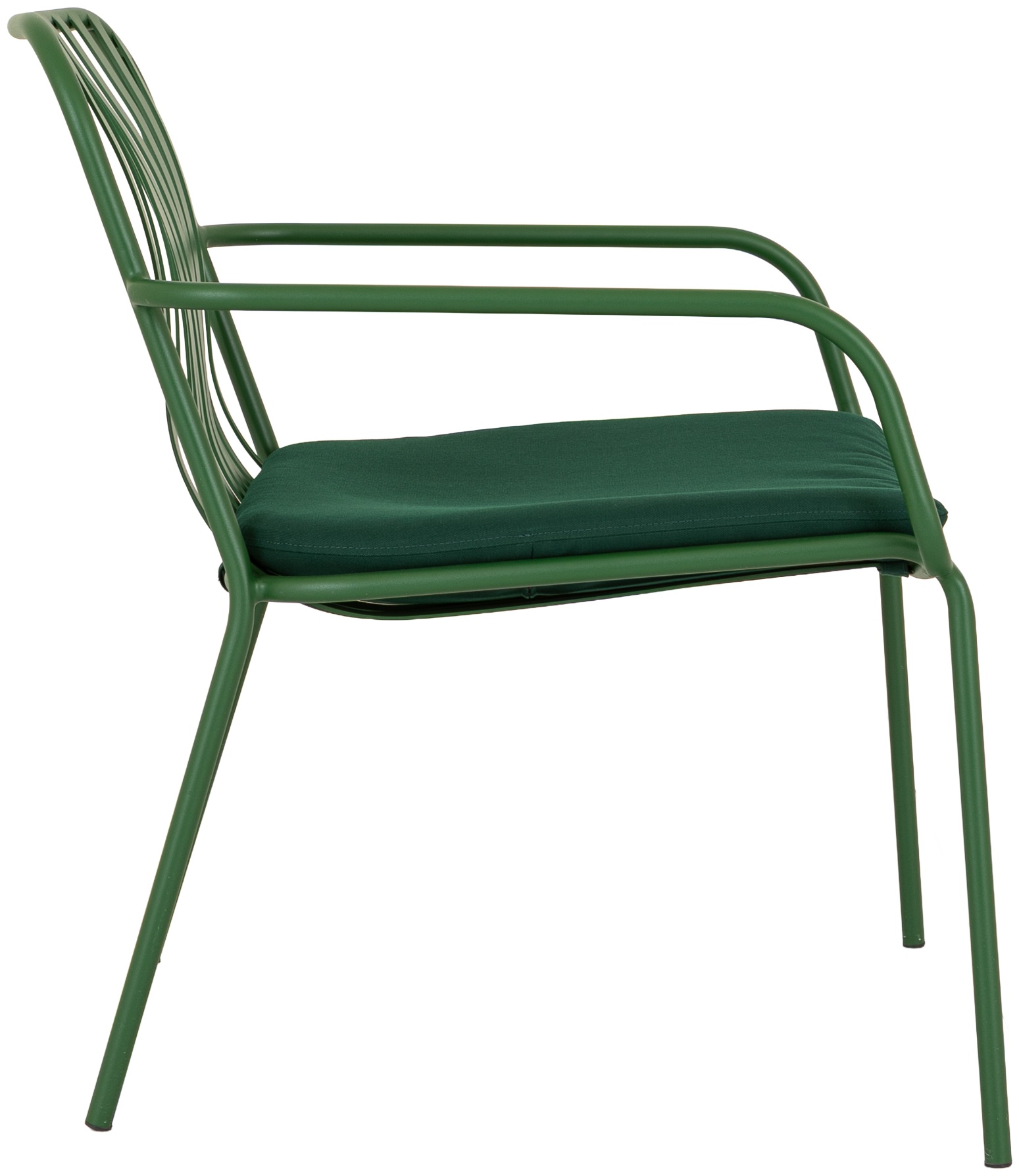 Poltrona Petrol con marco de acero pintura electrostática verde, tela Solara Forest Green. - image 3