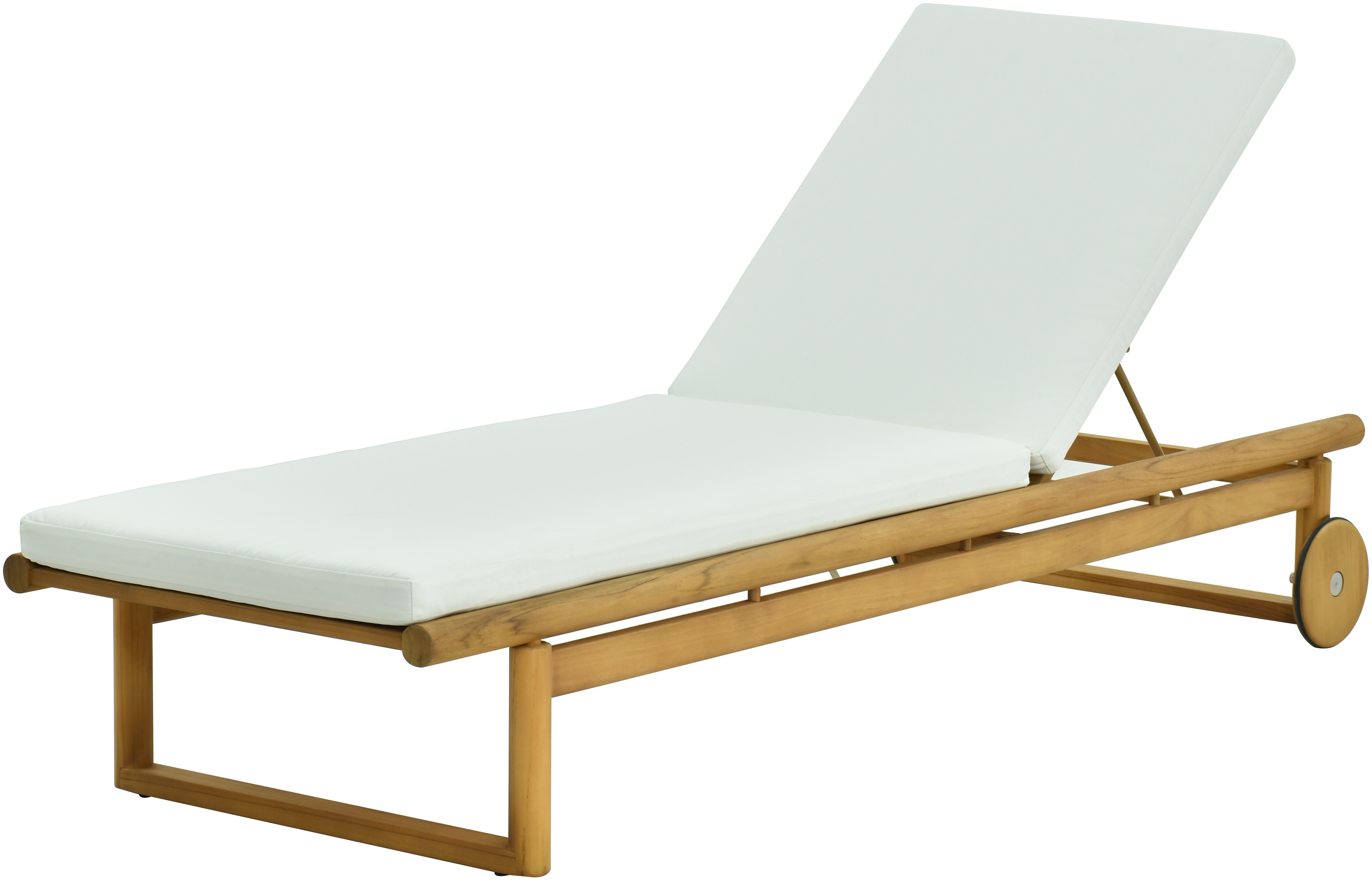 Dora Sunlounger with Teak frame, AD1 Cream Fabric - image 1