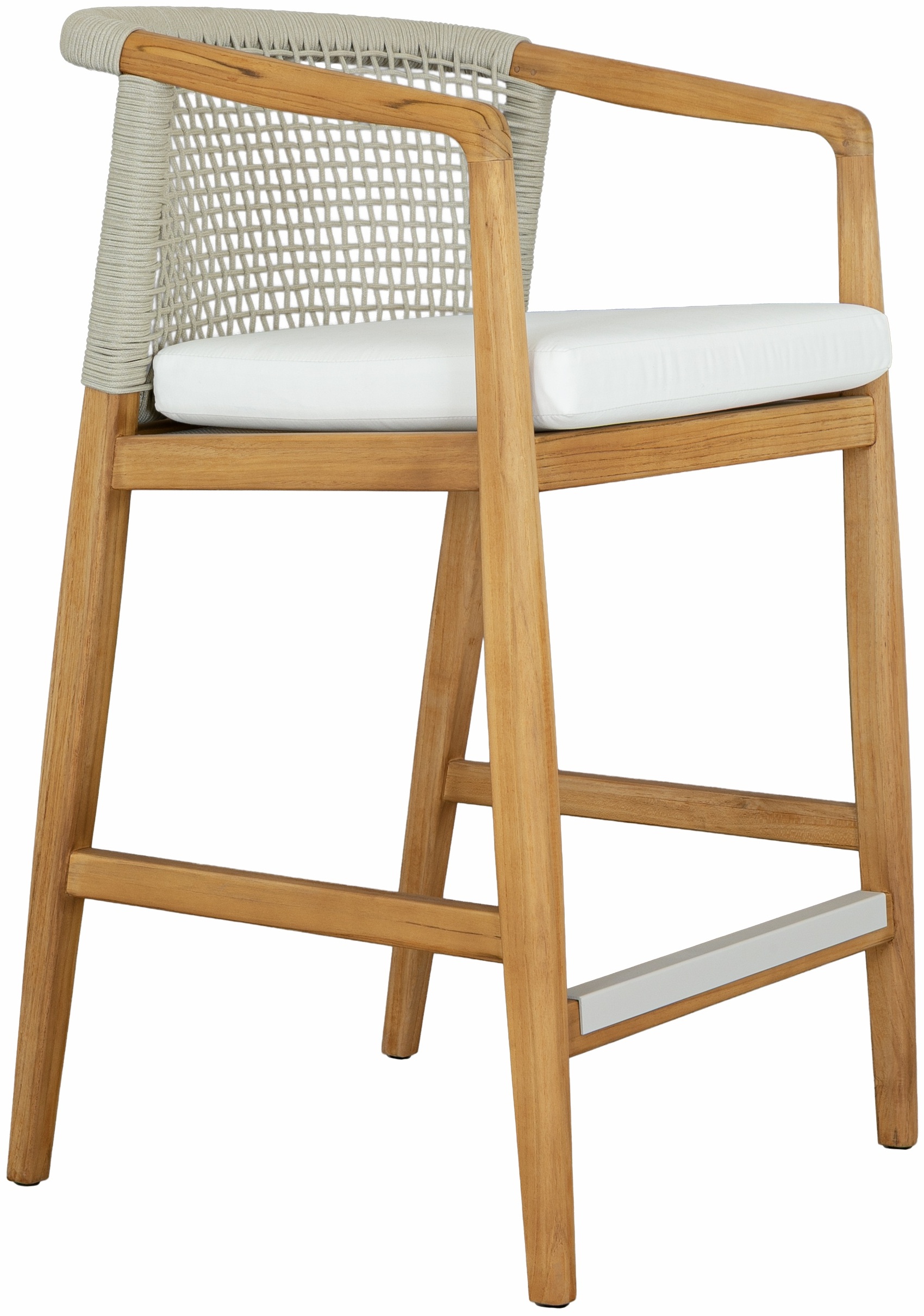 Taburete riverdale con marco de Teca, Tela AD1 Crema, Tejido Beige. - image 2