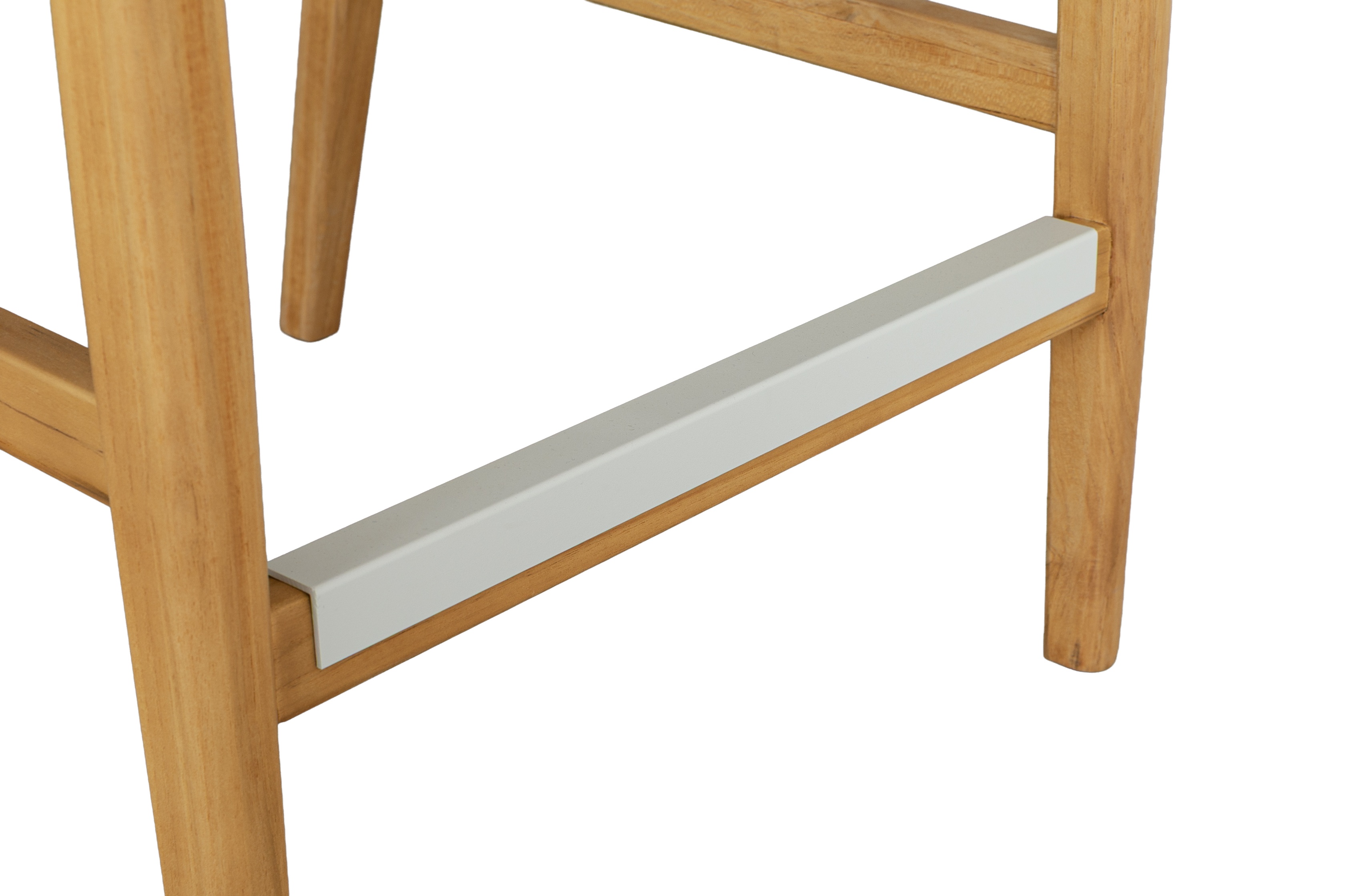 Taburete riverdale con marco de Teca, Tela AD1 Crema, Tejido Beige. - image 3