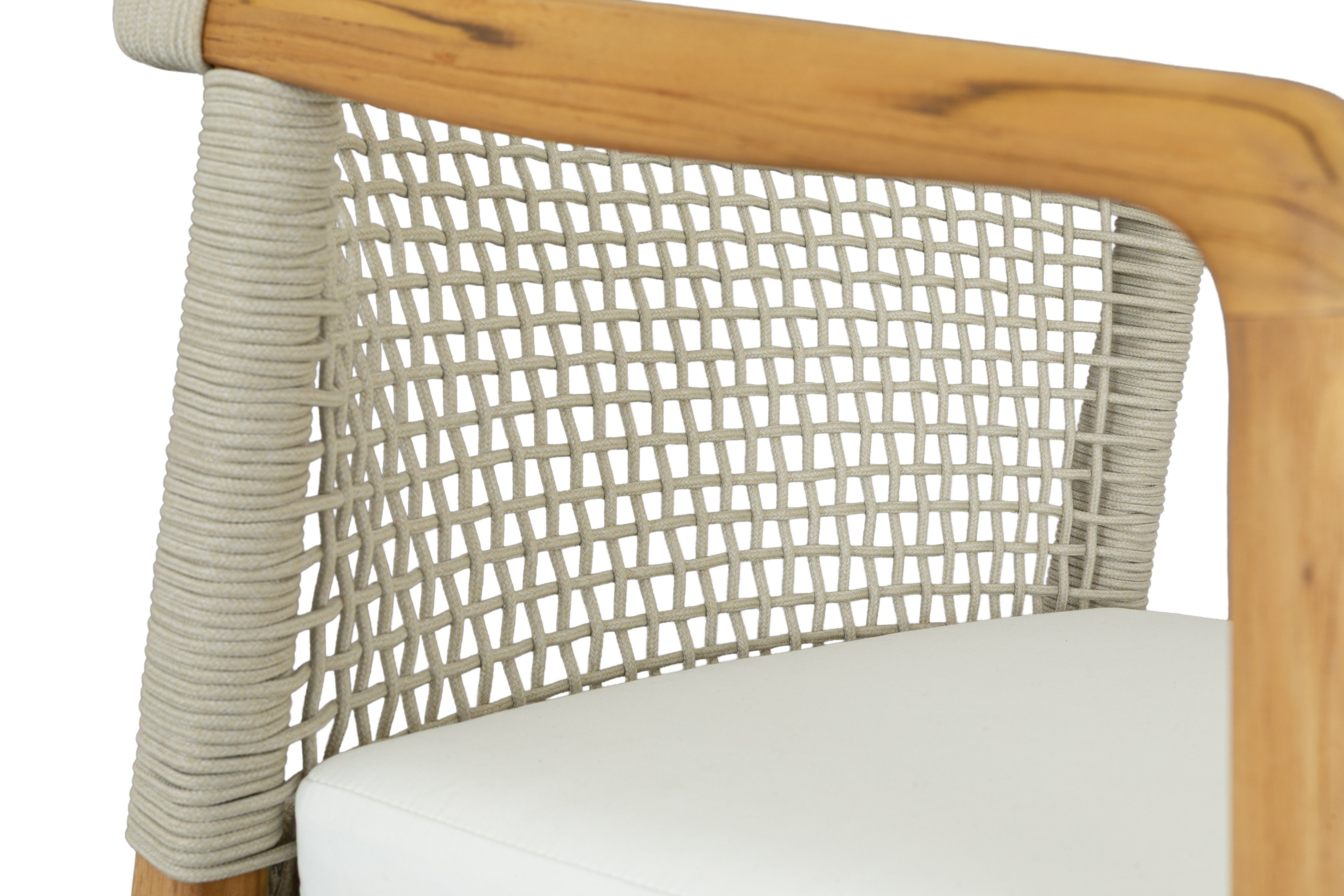 Taburete riverdale con marco de Teca, Tela AD1 Crema, Tejido Beige. - image 4