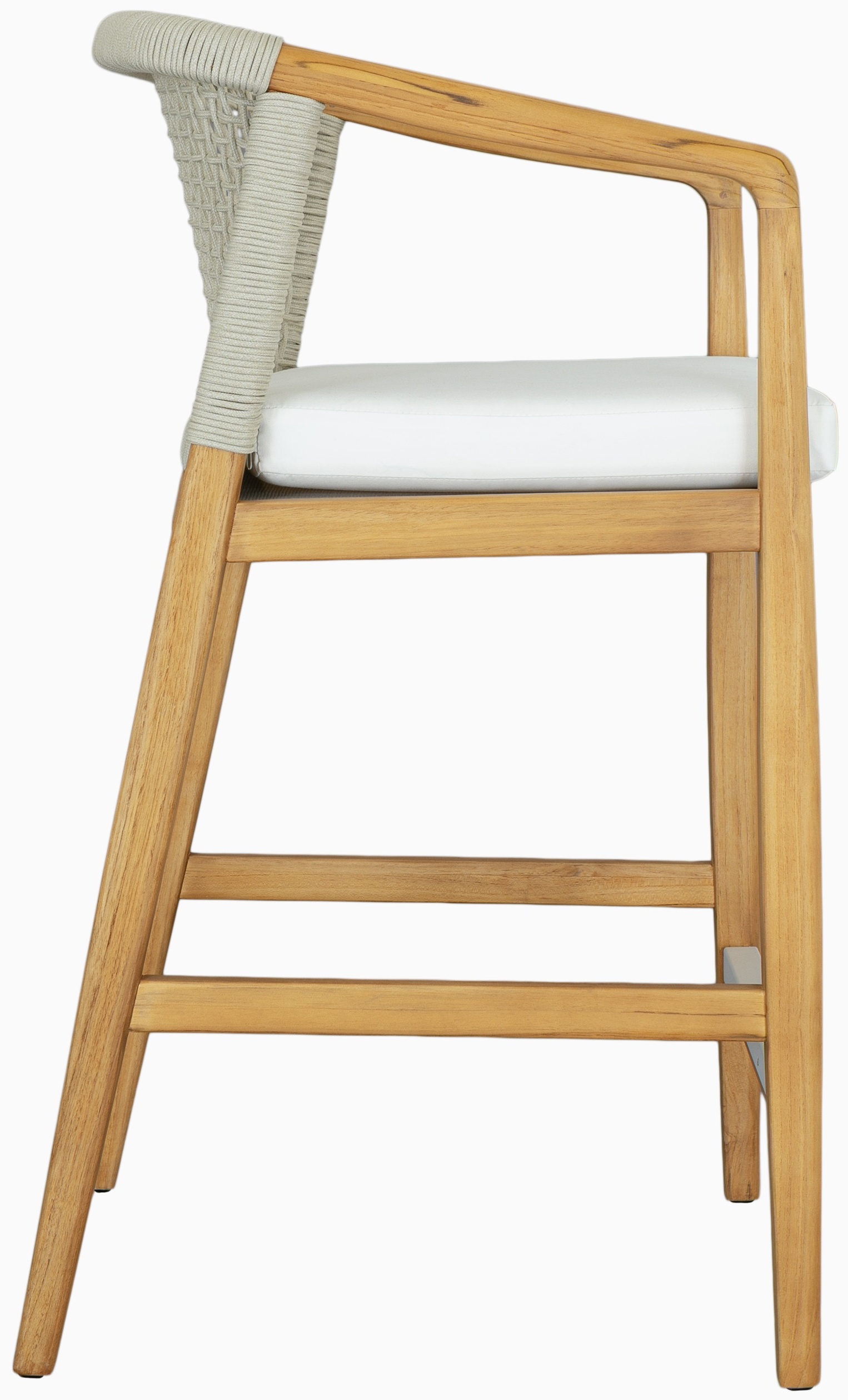 Taburete riverdale con marco de Teca, Tela AD1 Crema, Tejido Beige. - image 5