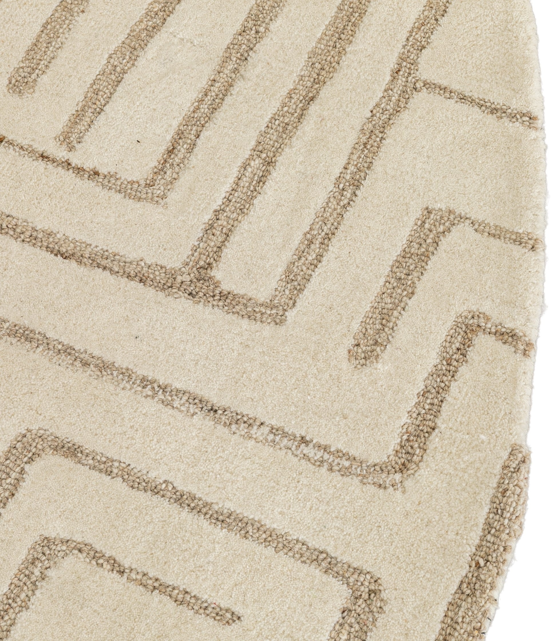 Almeira-4 Round Rug with White mustard wool frame, 10 cm - image 1