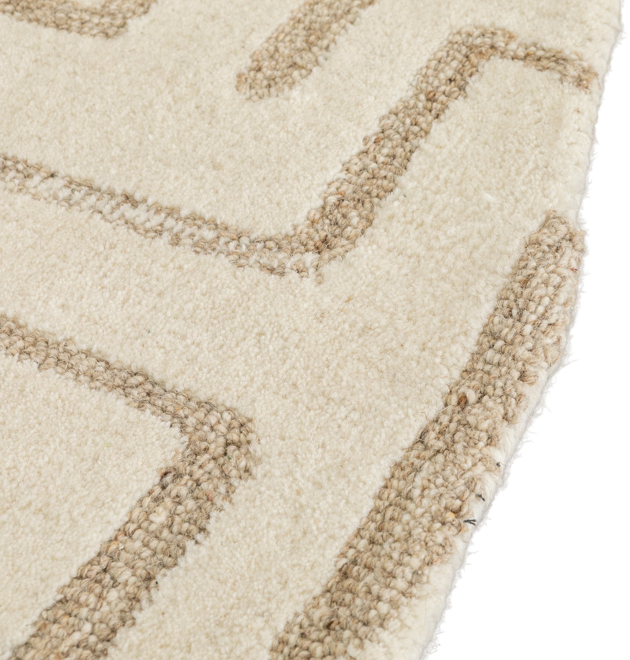 Almeira-4 Round Rug with White mustard wool frame, 10 cm - image 2