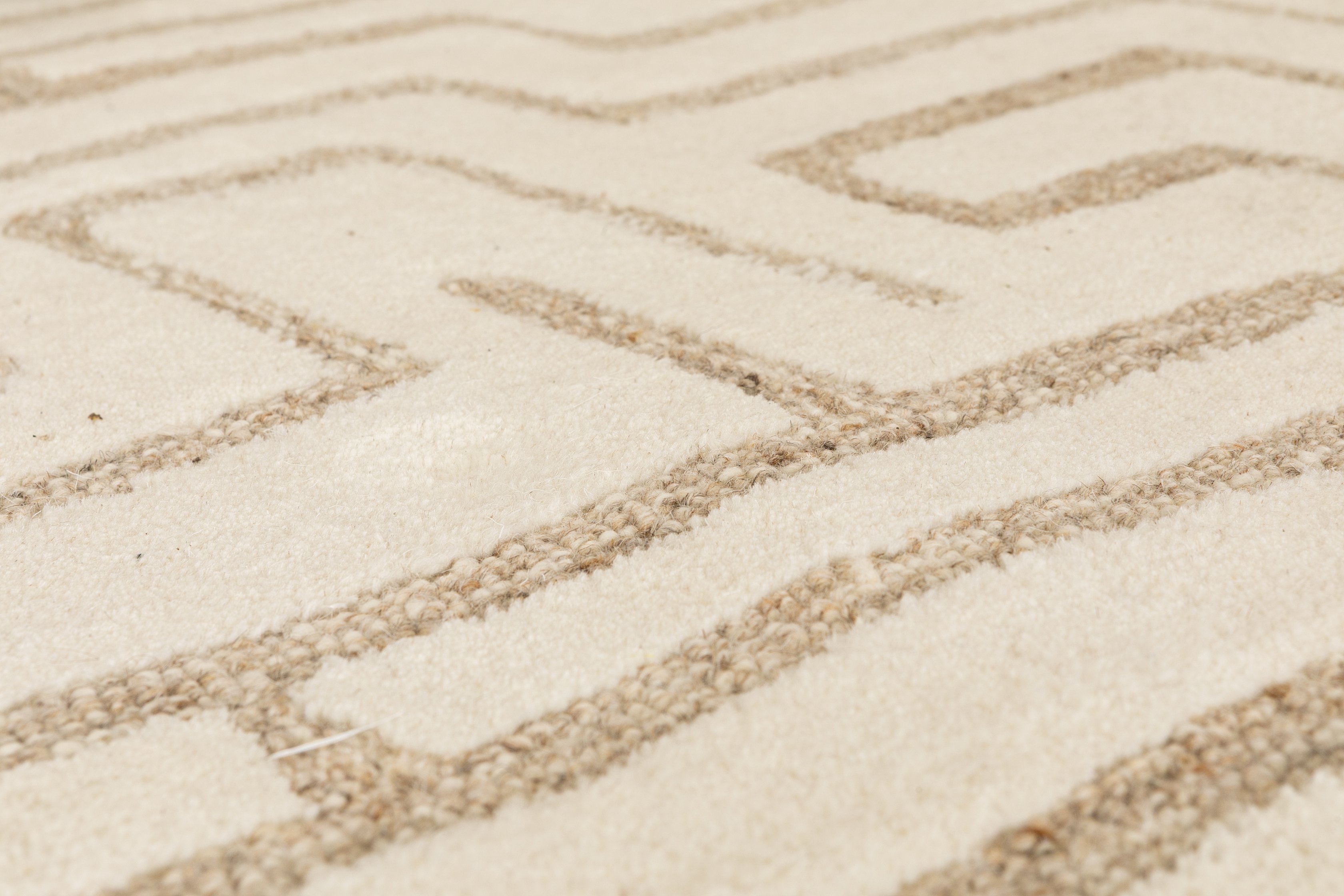 Almeira-4 Round Rug with White mustard wool frame, 8 cm - image 3