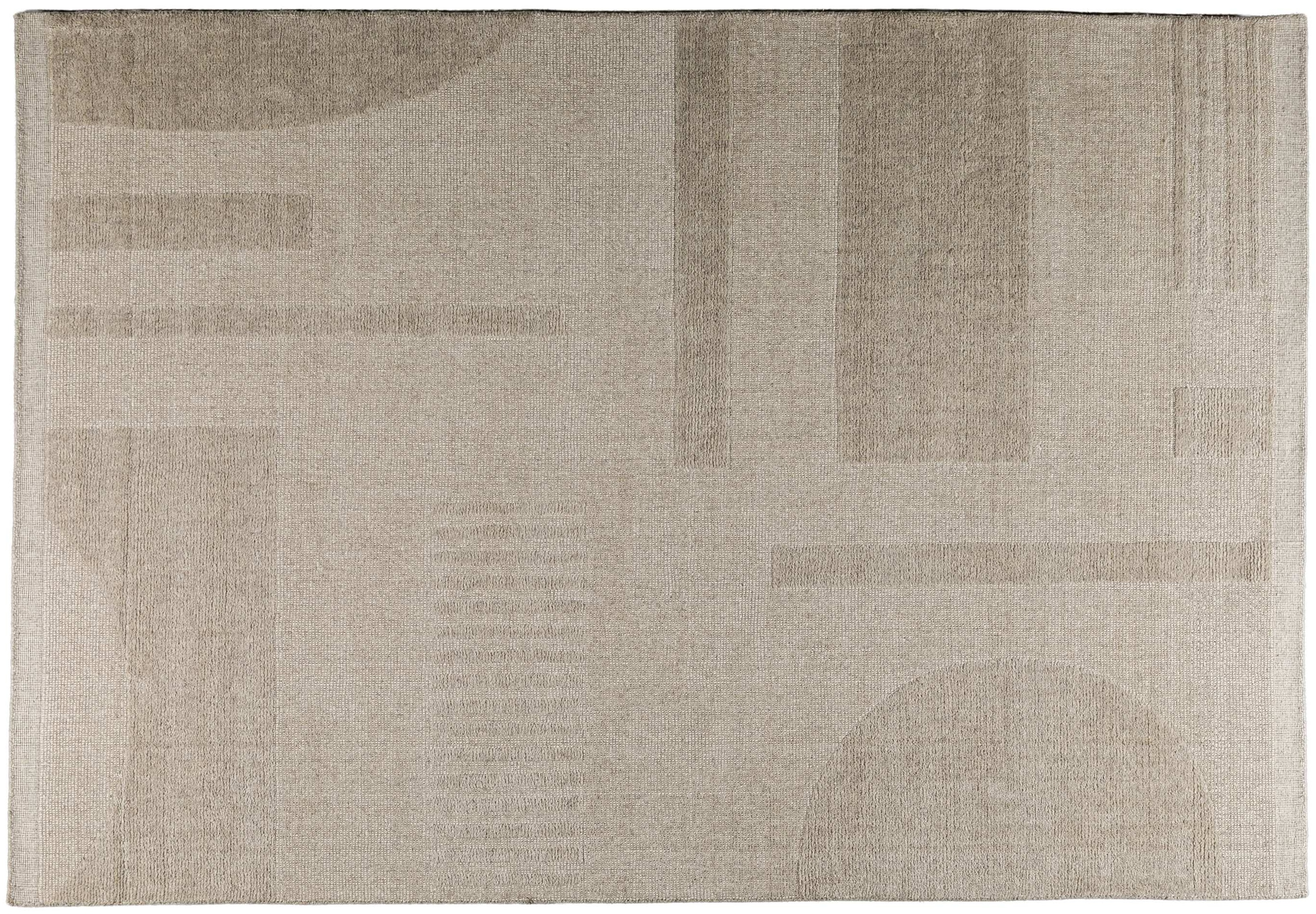 Jenga Rug with Rainy day wool frame, 6x9 cm - image 1