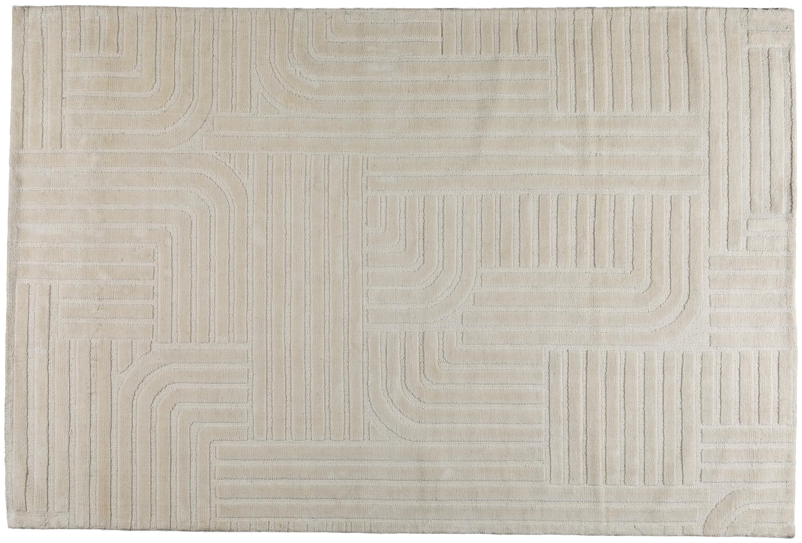 Alfombra Misato con marco de poliéster crema, 12x15 cm - image 1