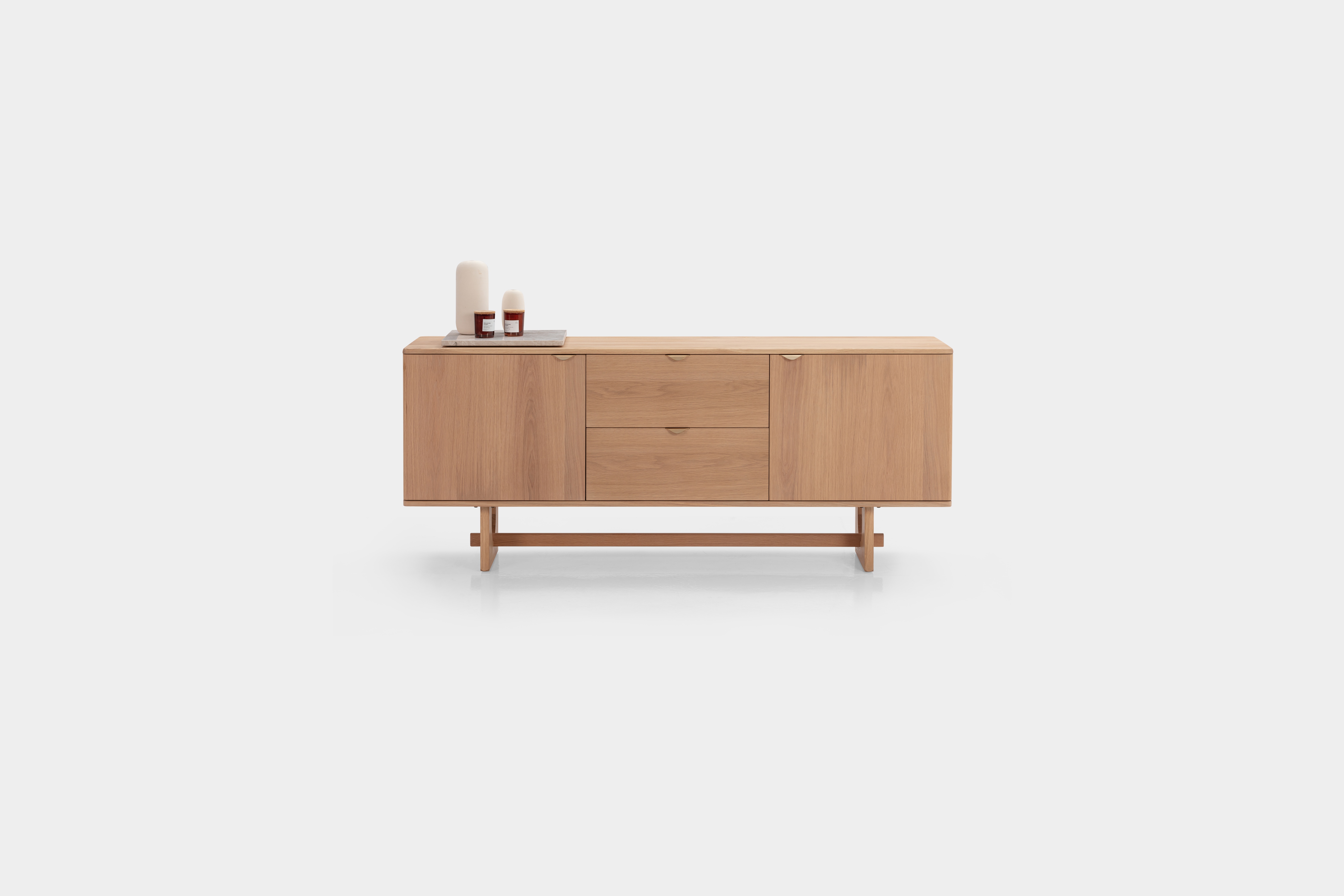 Arch Sideboard with Natural oak veneer frame, 180 cm - image 1