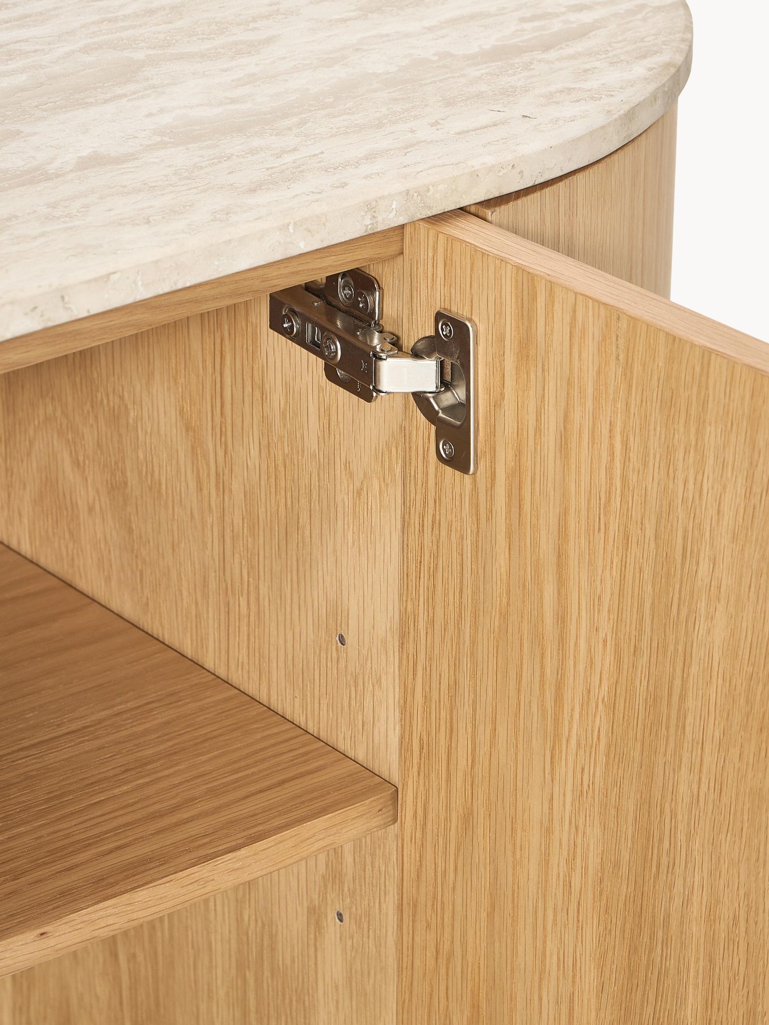 Ciso sideboard with Natural oak veneer frame, Natural Travertine top, 180 cm - image 4