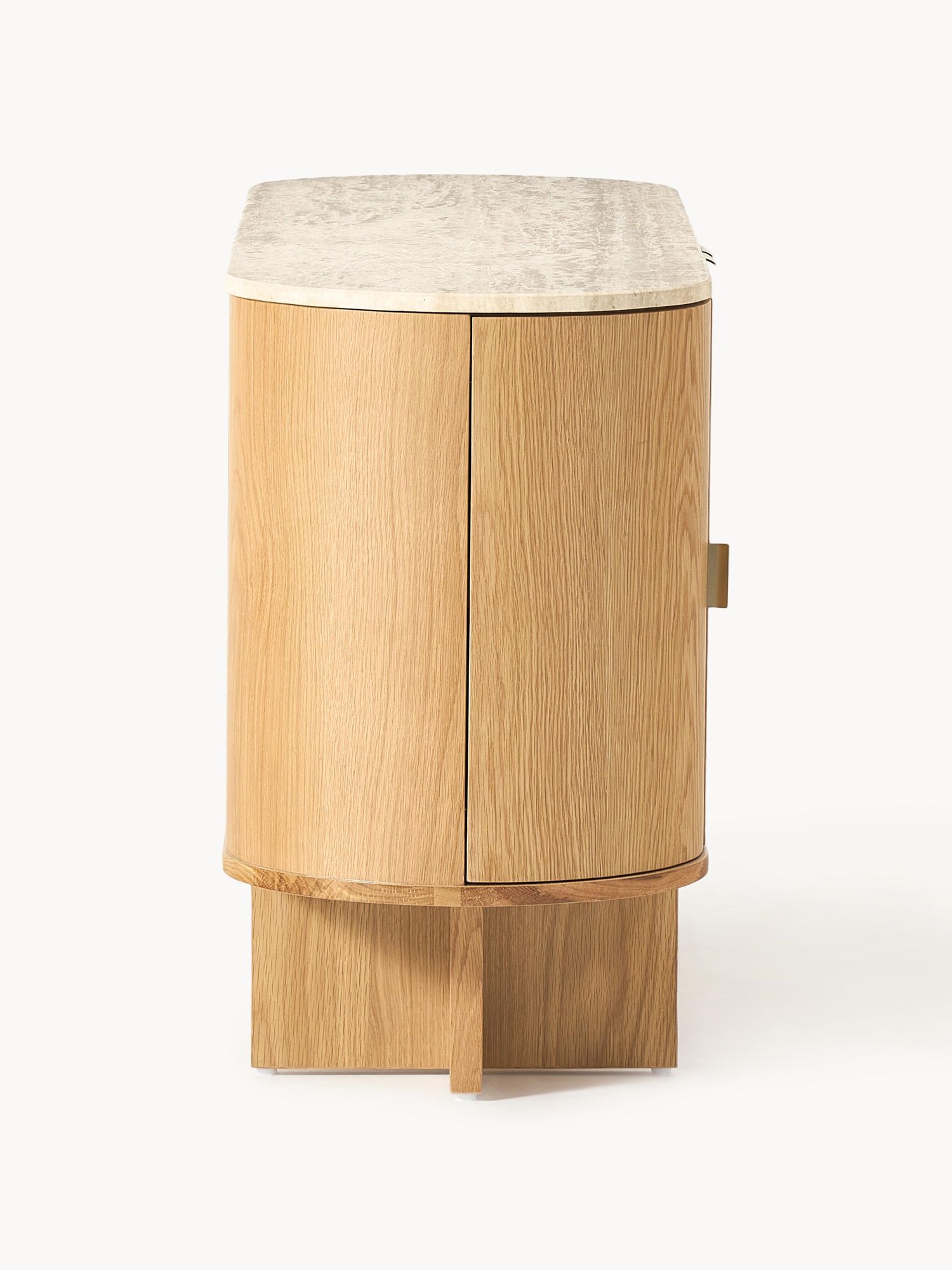 Ciso sideboard with Natural oak veneer frame, Natural Travertine top, 180 cm - image 5