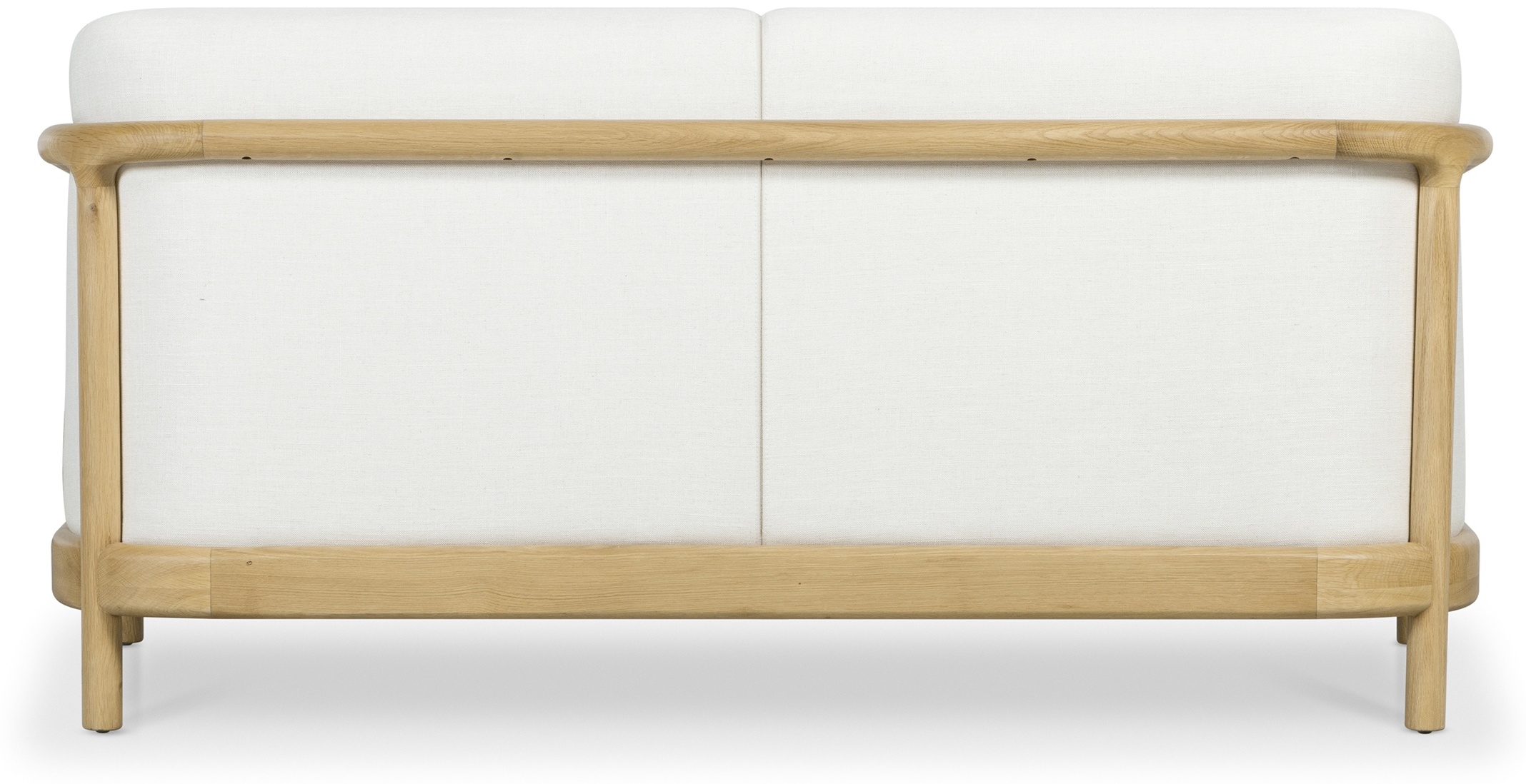 Sofá Alma de 2 puestos con marco sólido de rubberwood natural, tela Diego Cream. - image 4