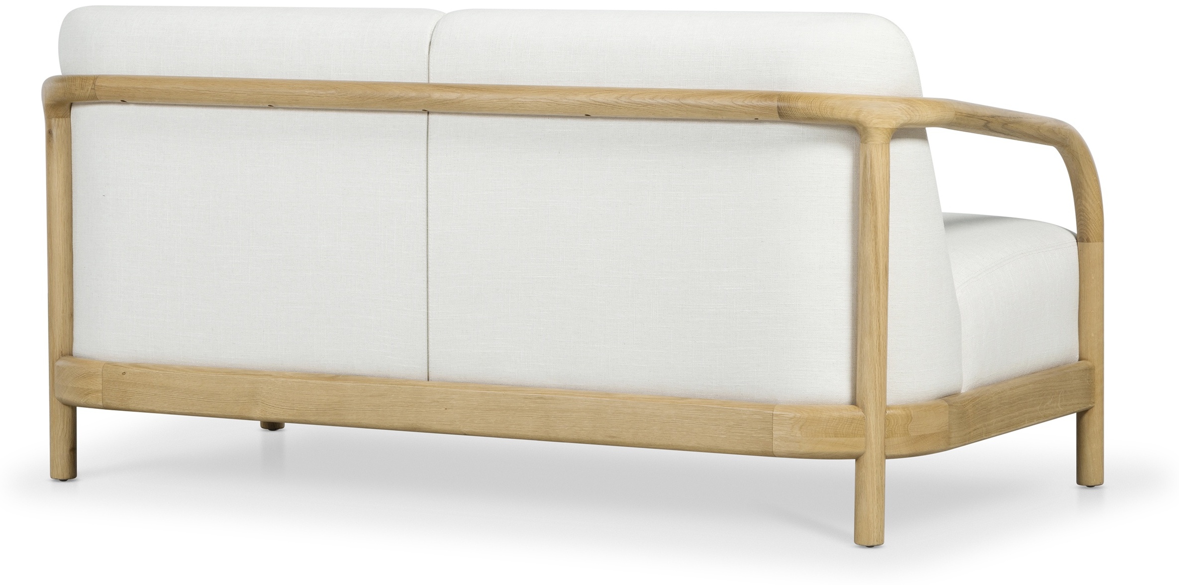 Sofá Alma de 2 puestos con marco sólido de rubberwood natural, tela Diego Cream. - image 5