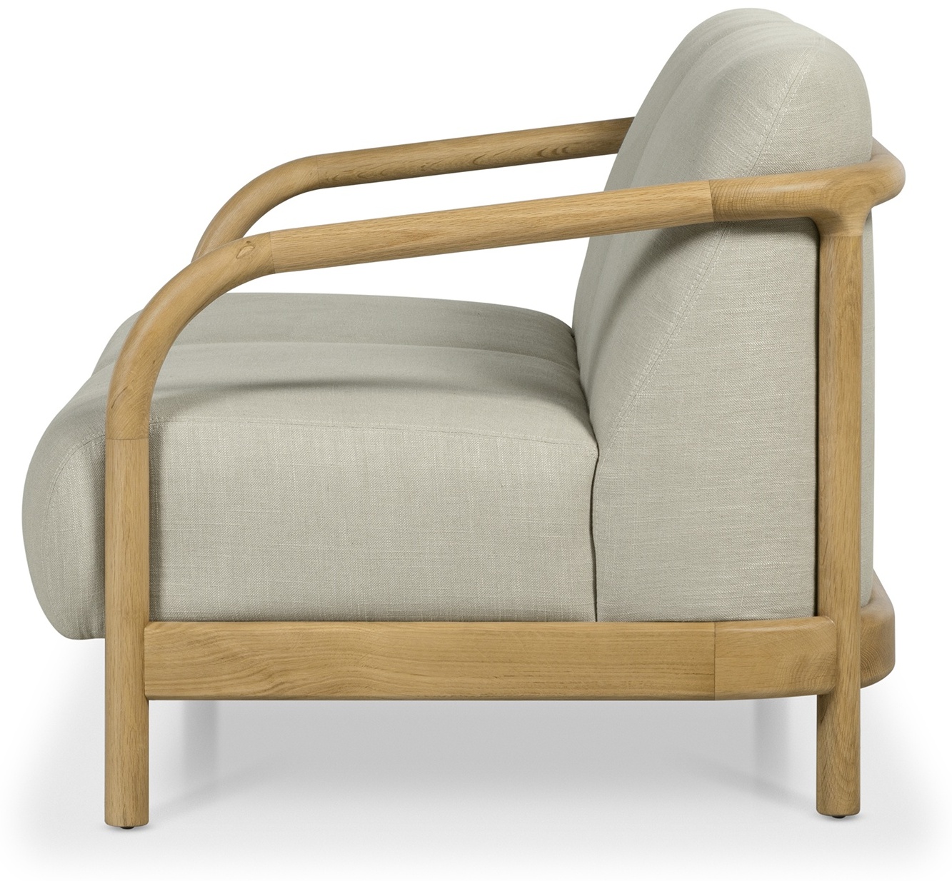 Alma 2 seater sofa with Solid natural rubberwood frame, Diego Natural Fabric - image 5