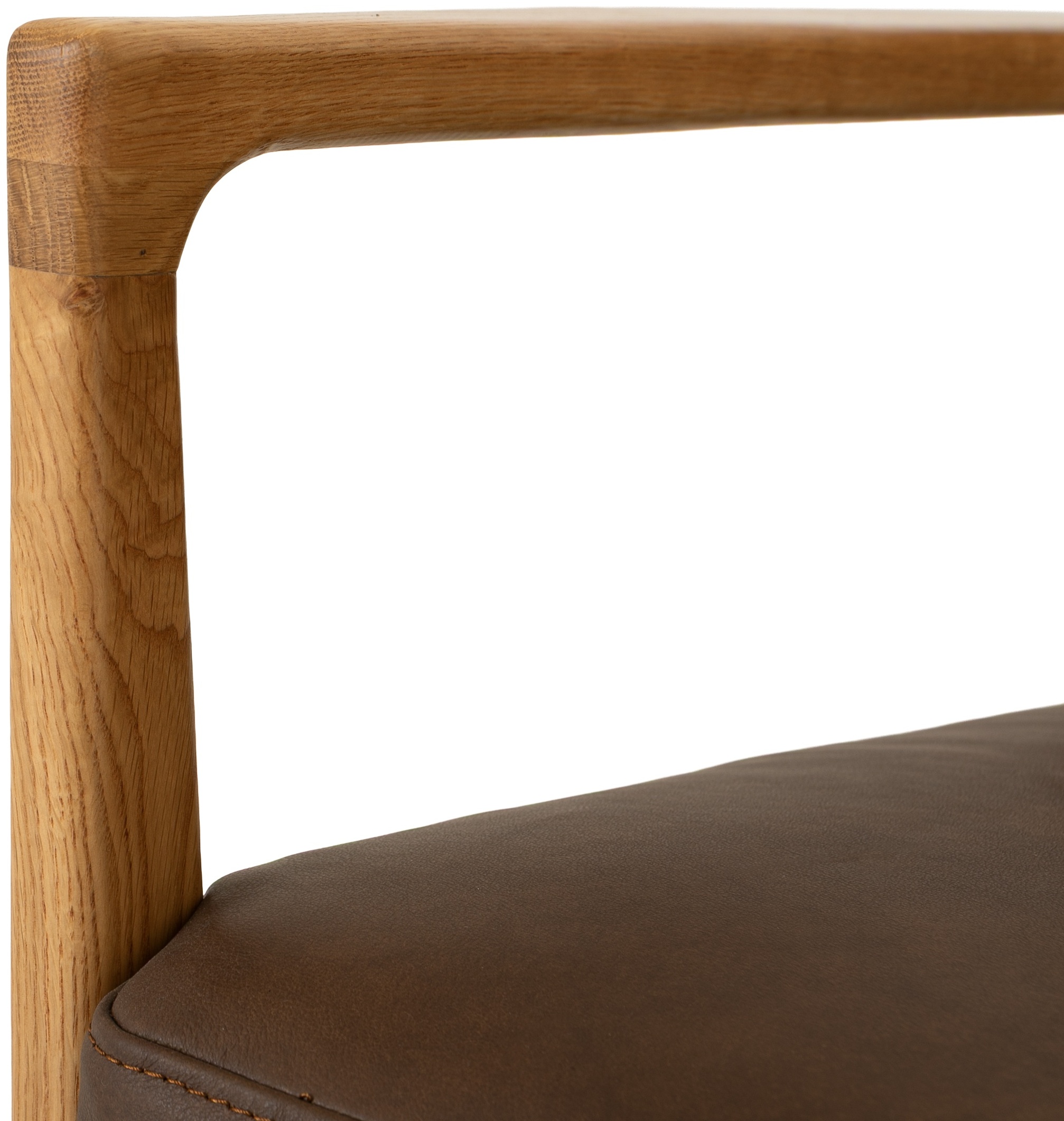 Cabo 2 seater sofa with Solid natural oak frame, Courier Brown Leather - image 3