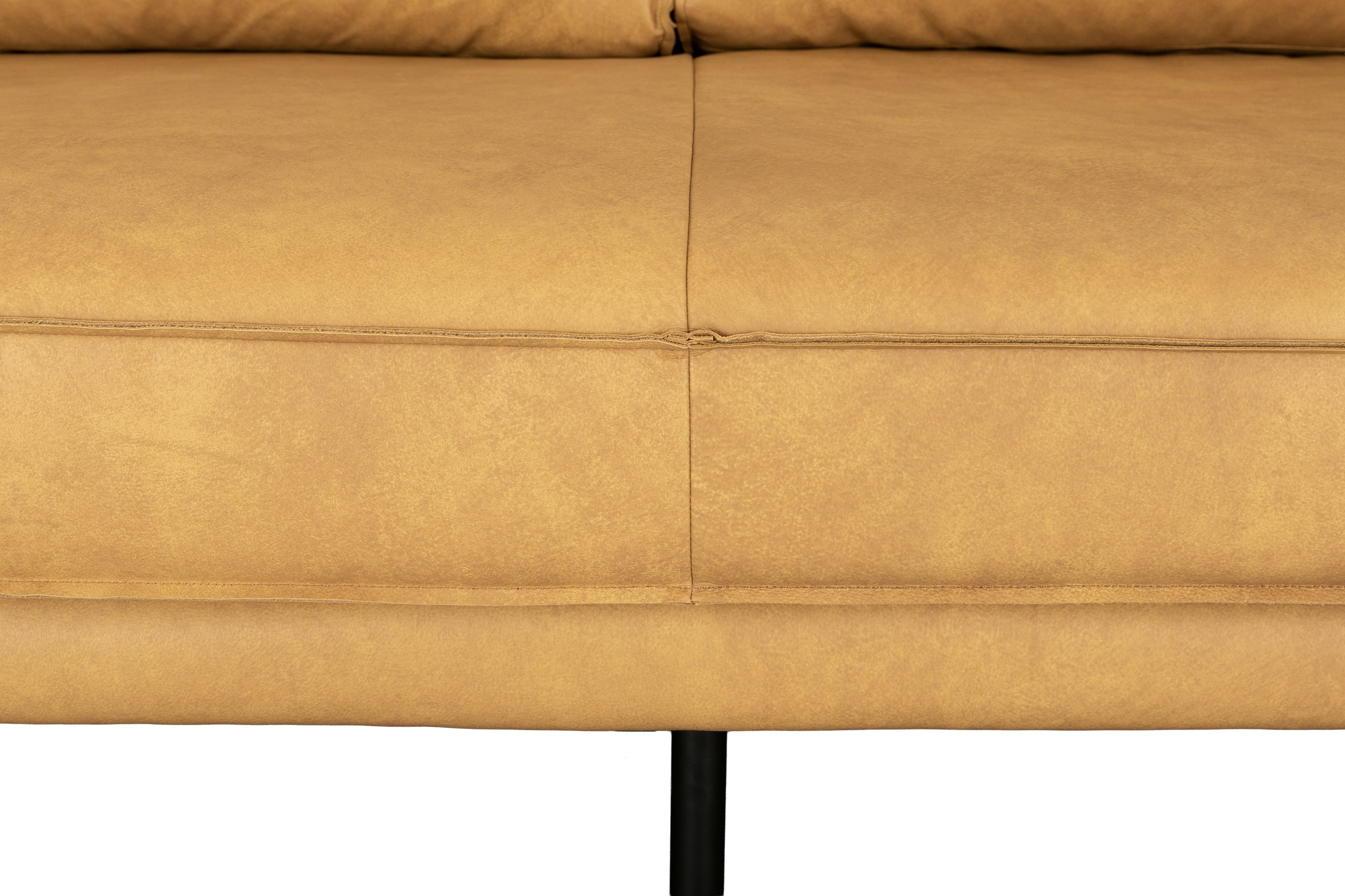 Bowery 3 seater sofa with Black Powder coated steel legs, Courier Tan Leather - image 2