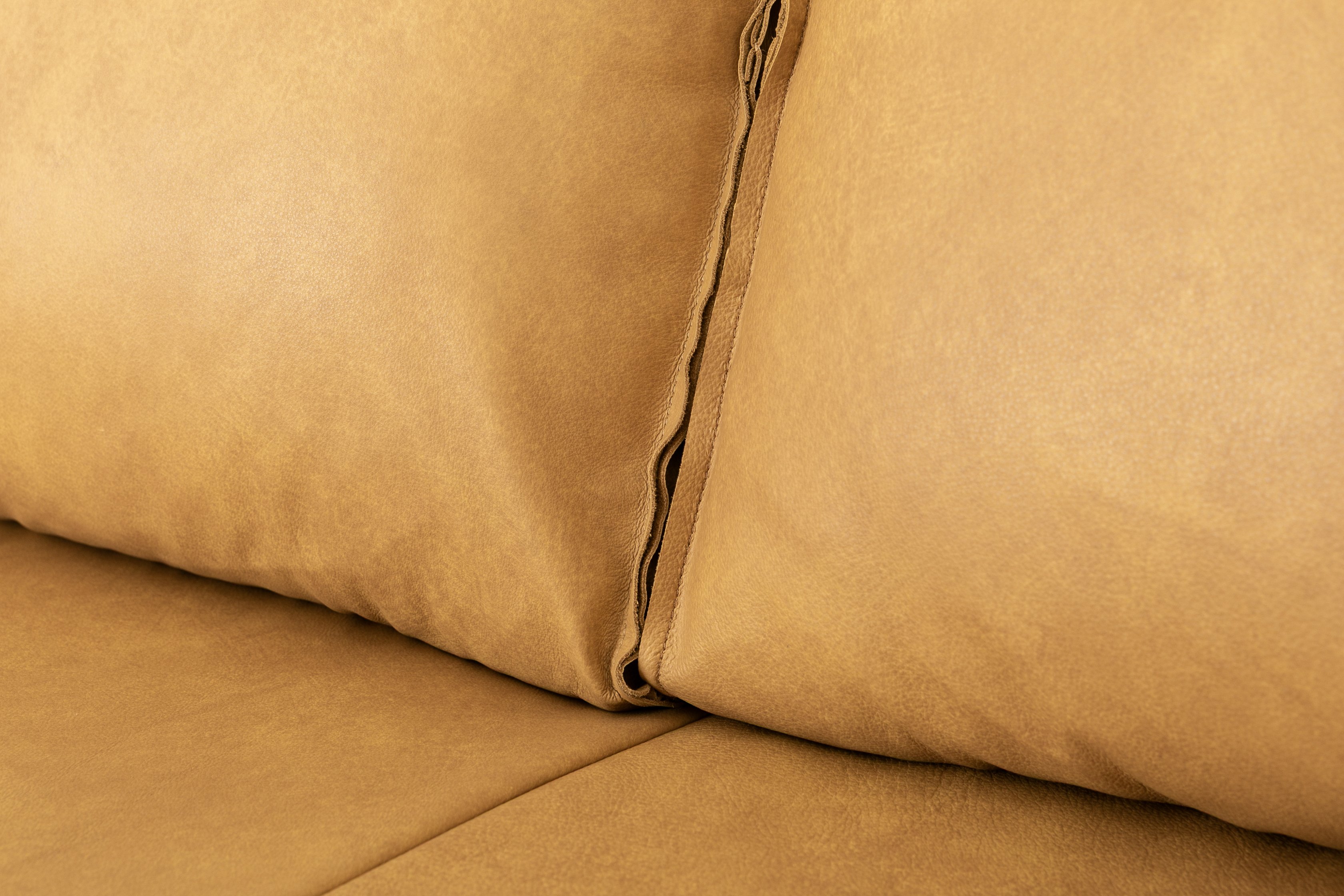 Bowery 3 seater sofa with Black Powder coated steel legs, Courier Tan Leather - image 3