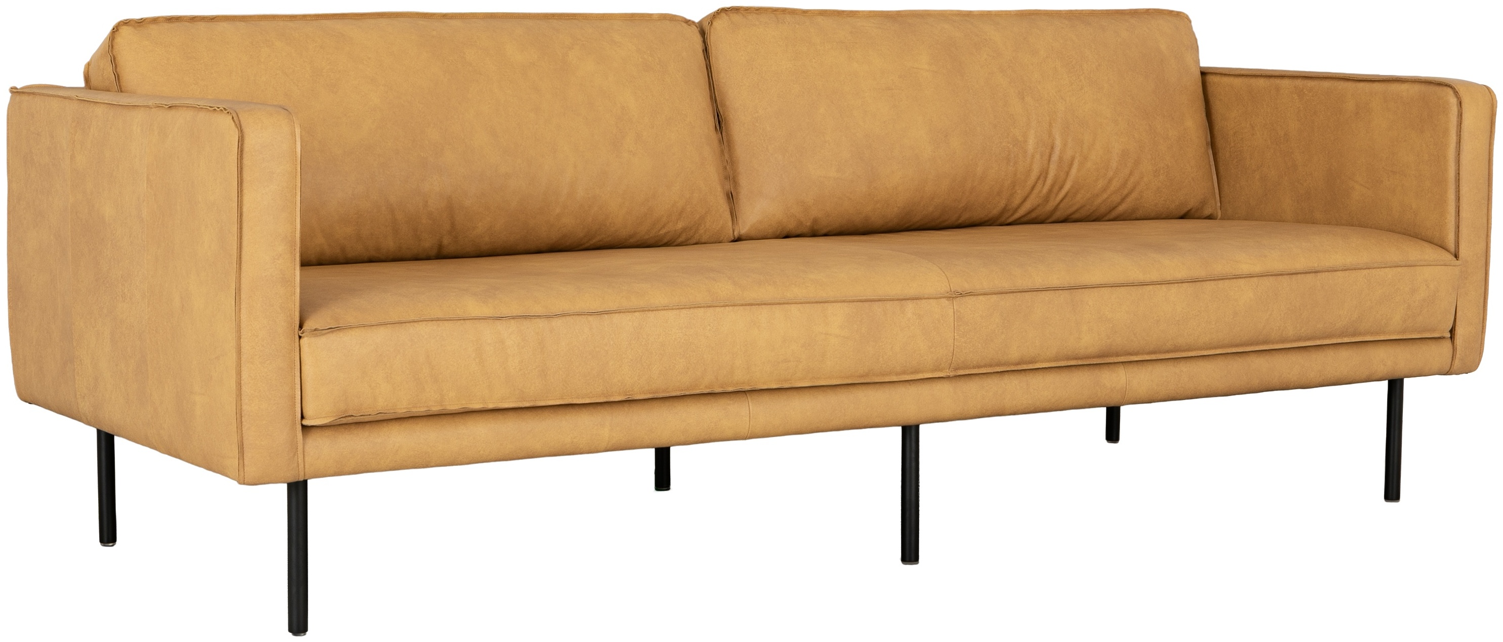 Bowery 3 seater sofa with Black Powder coated steel legs, Courier Tan Leather - image 4