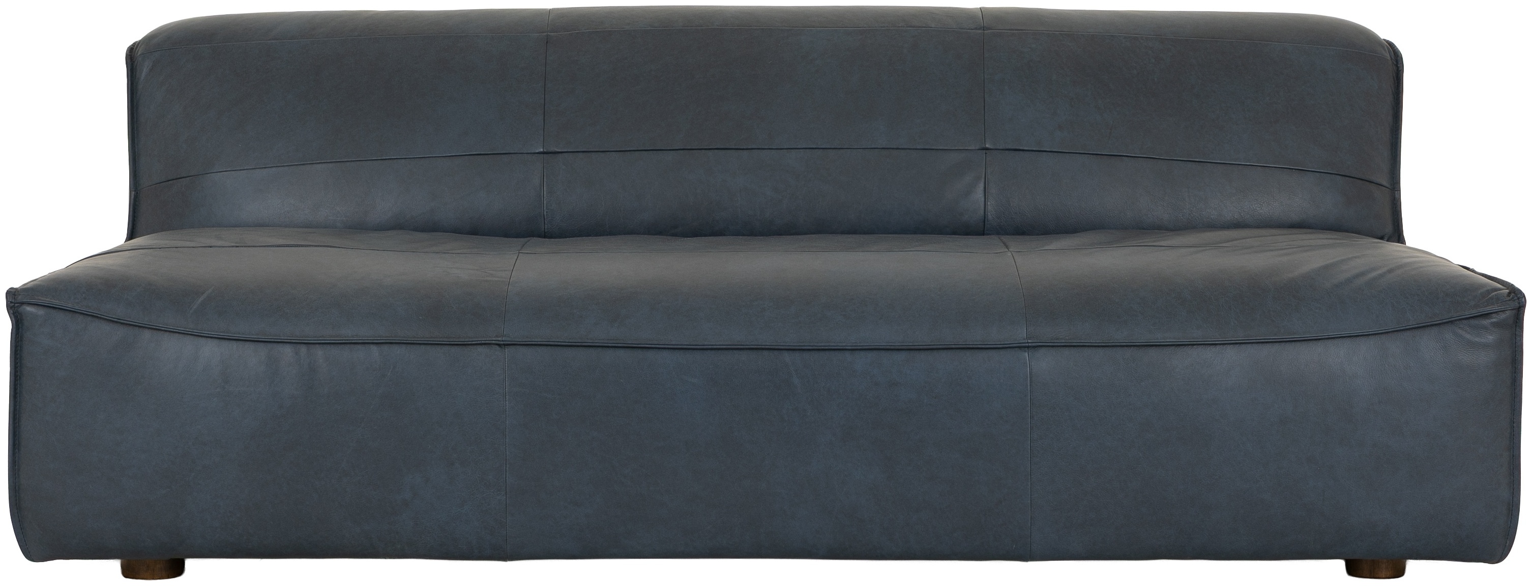 Sofá de 3 puestos Crest con cuero azul Oxford. - image 1