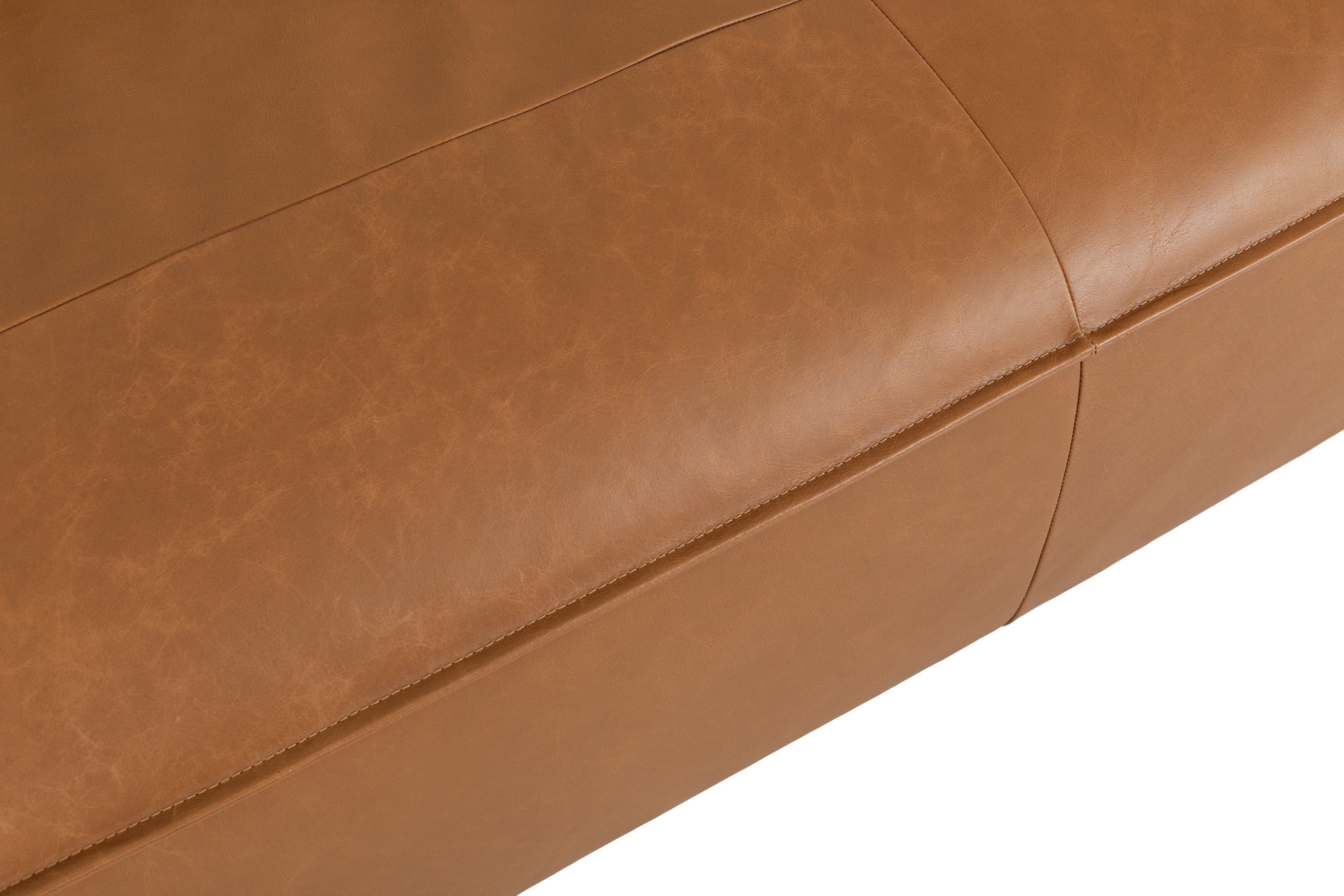 Sofá de 3 puestos Crest con cuero Panama Tan. - image 1