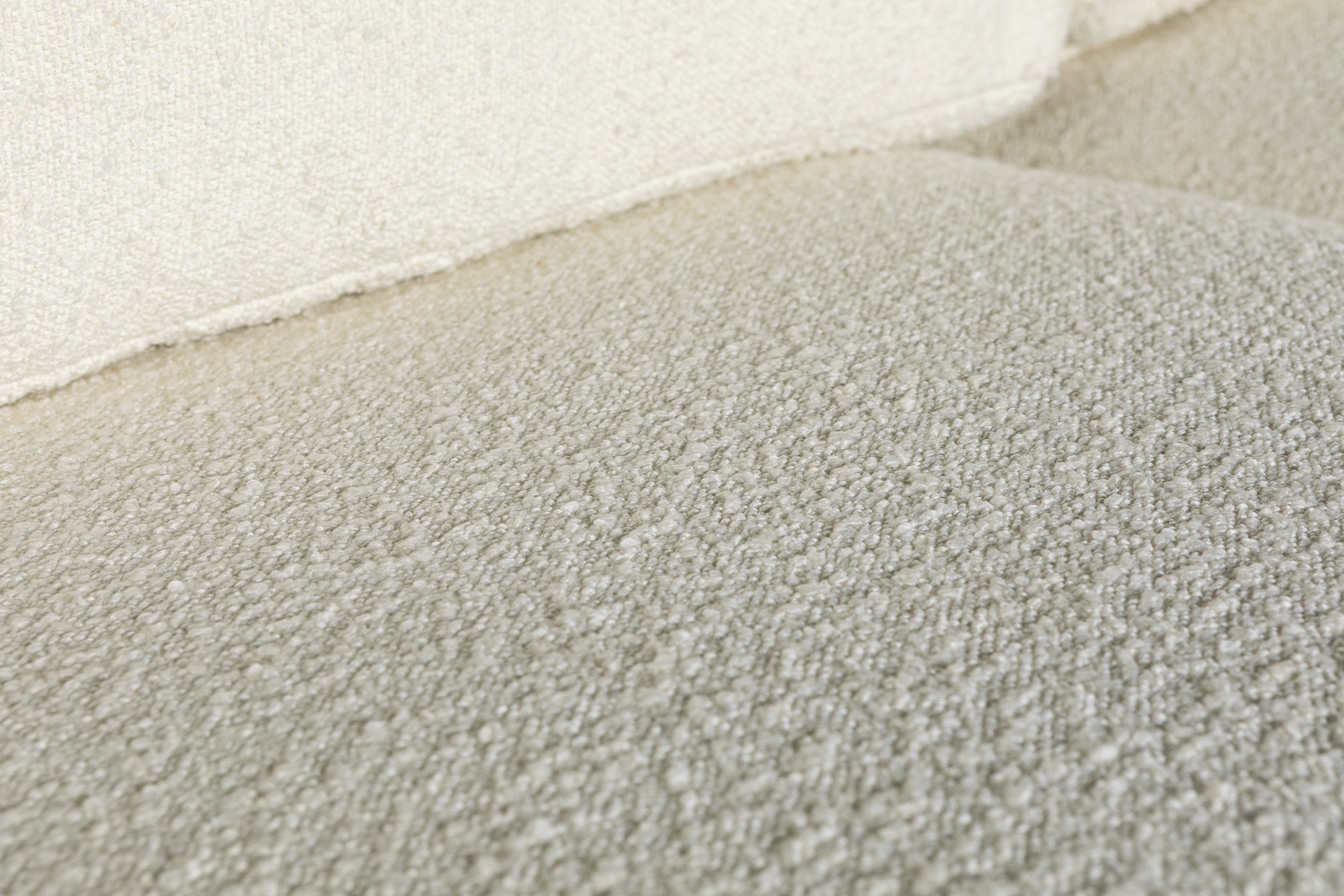 Sofá de 3 puestos Rufus con marco sólido de rubberwood natural, tela Boucle Cream. - image 5