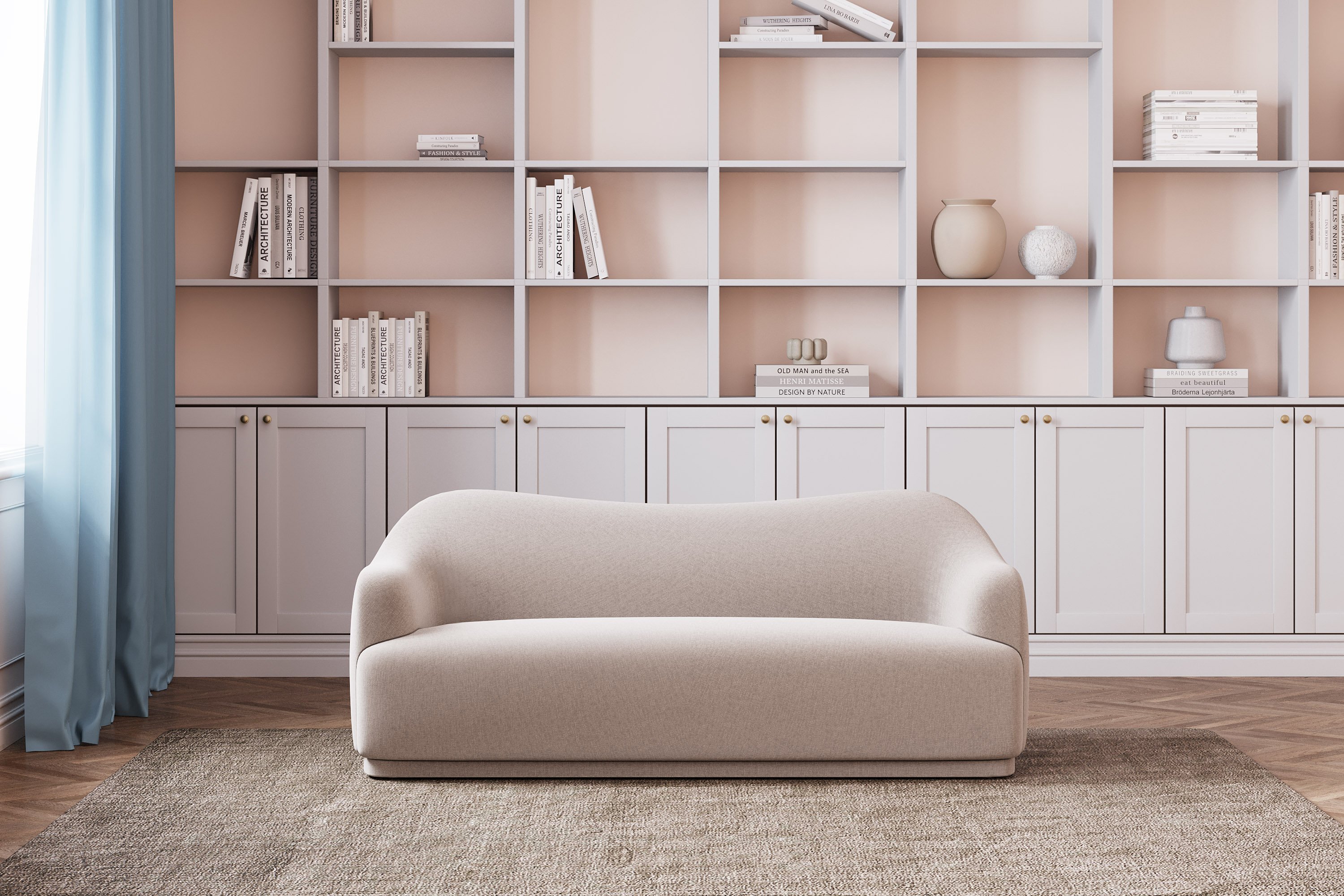 Solace 3 seater sofa with Diego Cream Fabric - image 1