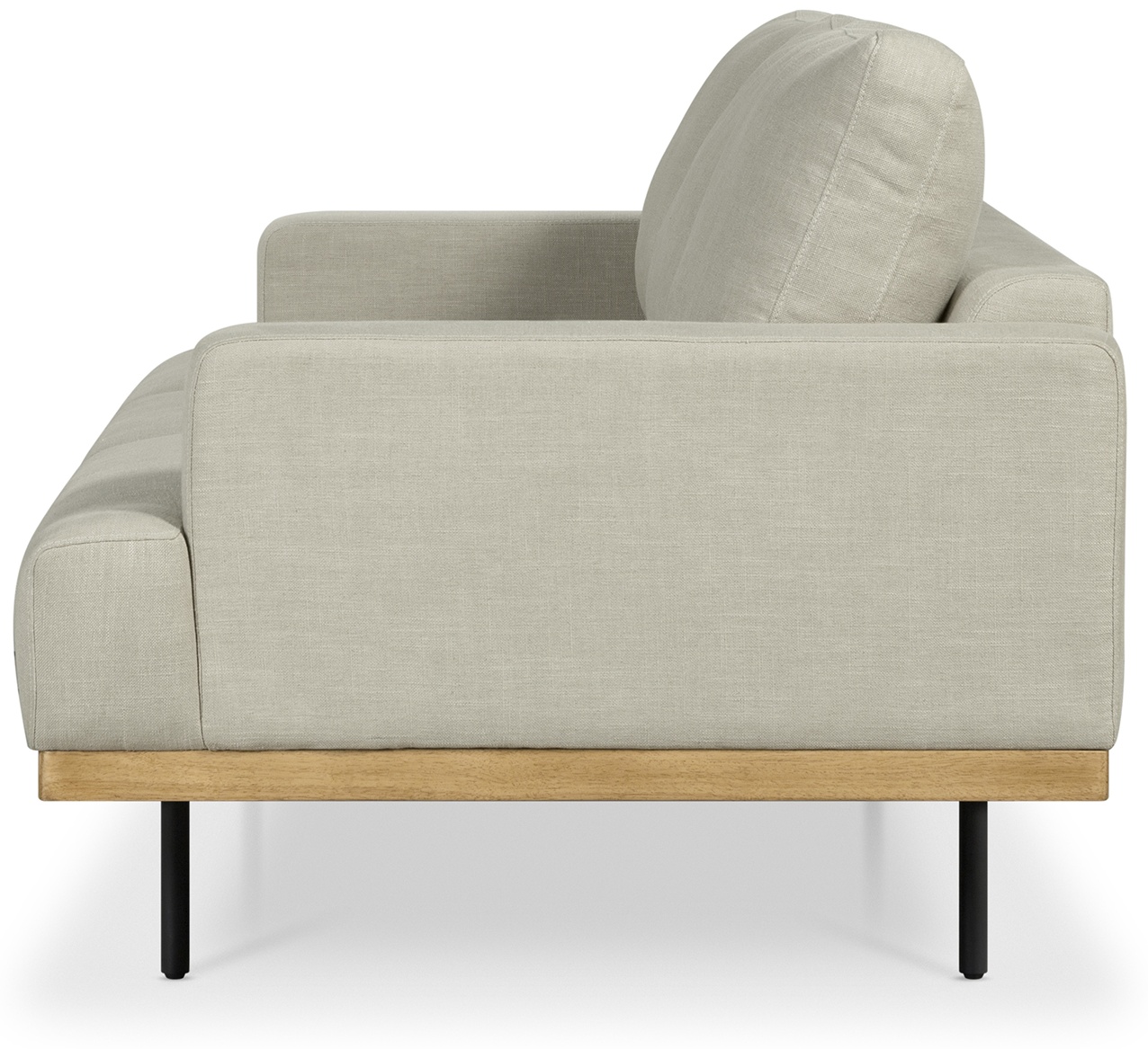 Sofá Tribeca de 4 puestos con marco sólido de rubberwood natural, tela Diego Natural. - image 3