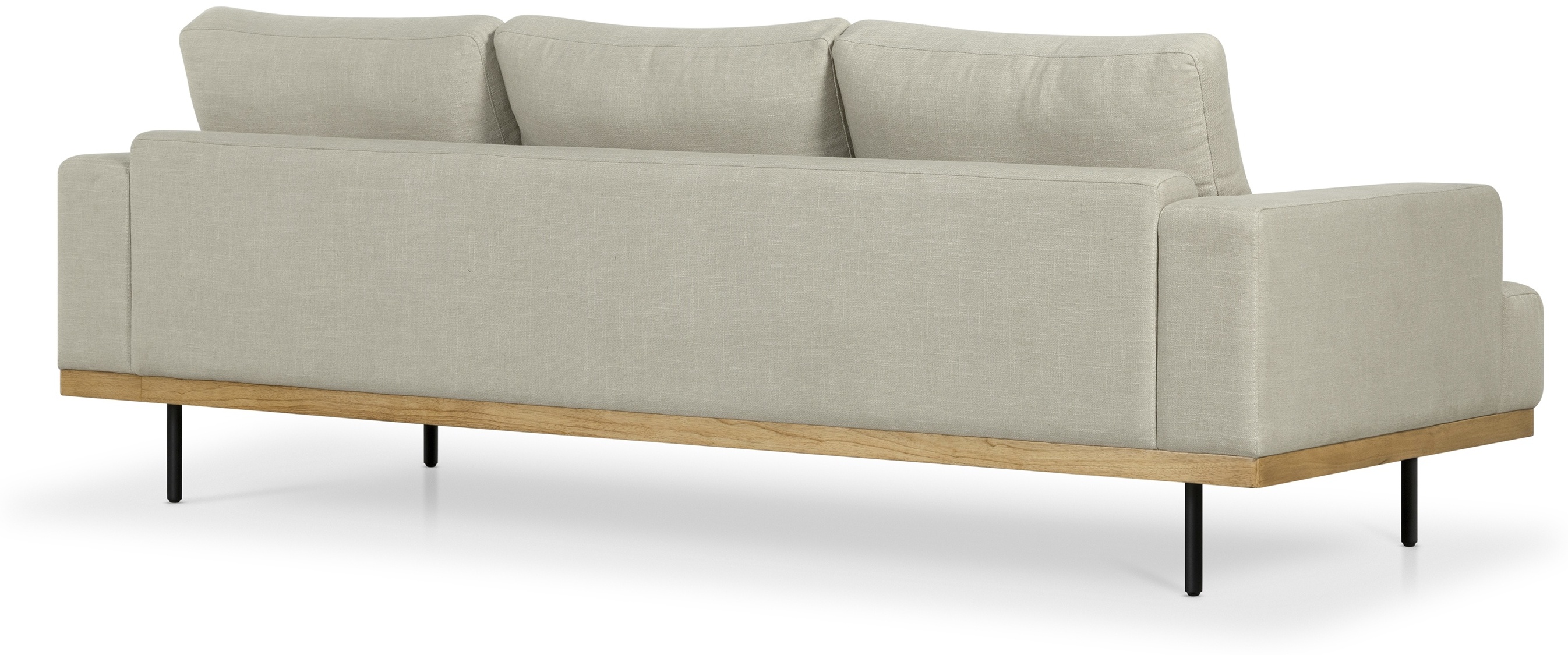 Sofá Tribeca de 4 puestos con marco sólido de rubberwood natural, tela Diego Natural. - image 5