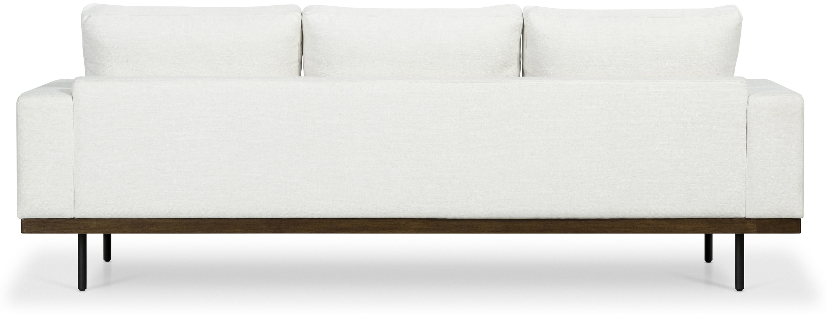 Sofá Tribeca de 4 puestos con marco de rubberwood teñido de walnut, tela Diego Cream. - image 4