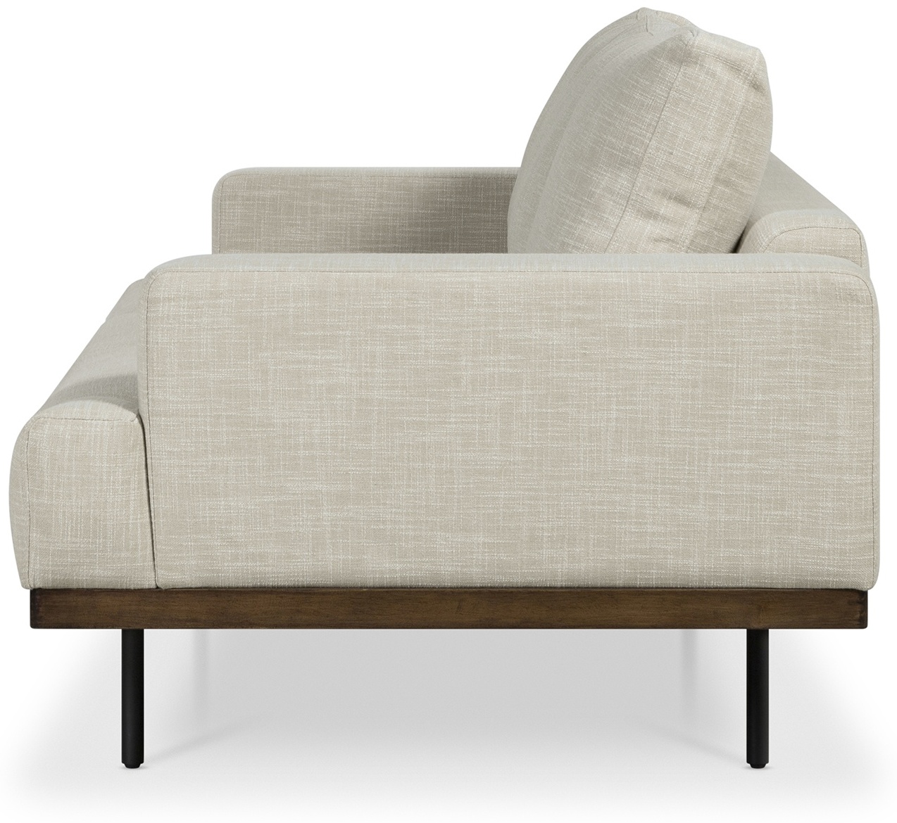 Sofá Tribeca de 4 puestos con marco de rubberwood teñido en walnut, tela Groove Mole. - image 3