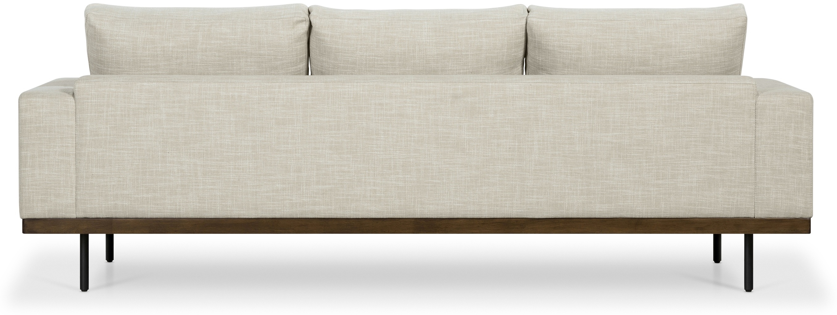 Sofá Tribeca de 4 puestos con marco de rubberwood teñido en walnut, tela Groove Mole. - image 5