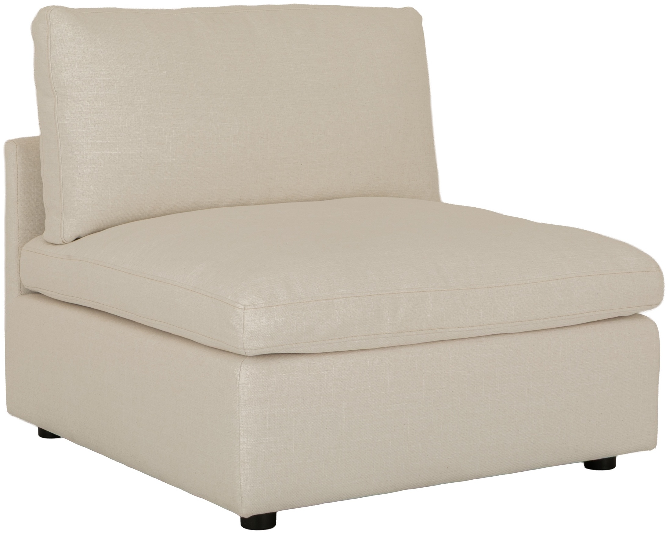 Pieza central de sofá modular bingo con tela FLW en blanco hueso. - image 1