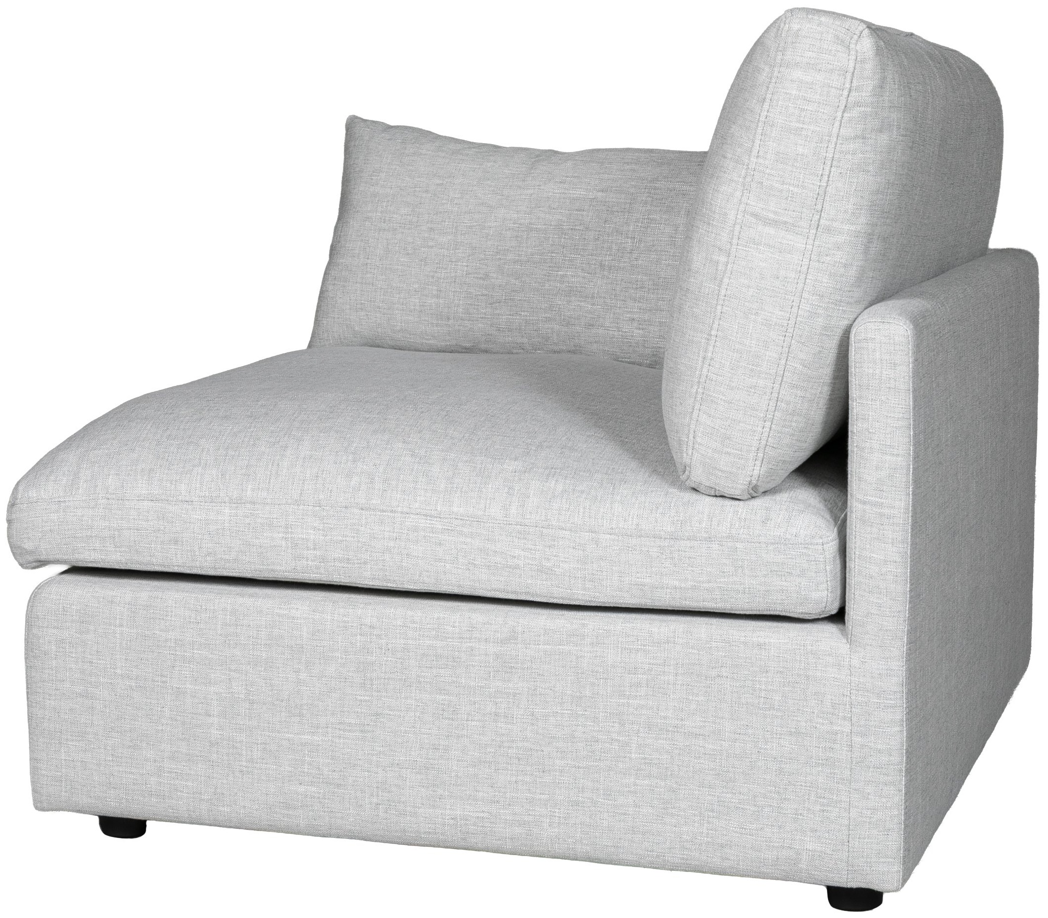 Pieza lateral de sofá modular bingo con tela FLW gris claro. - image 1