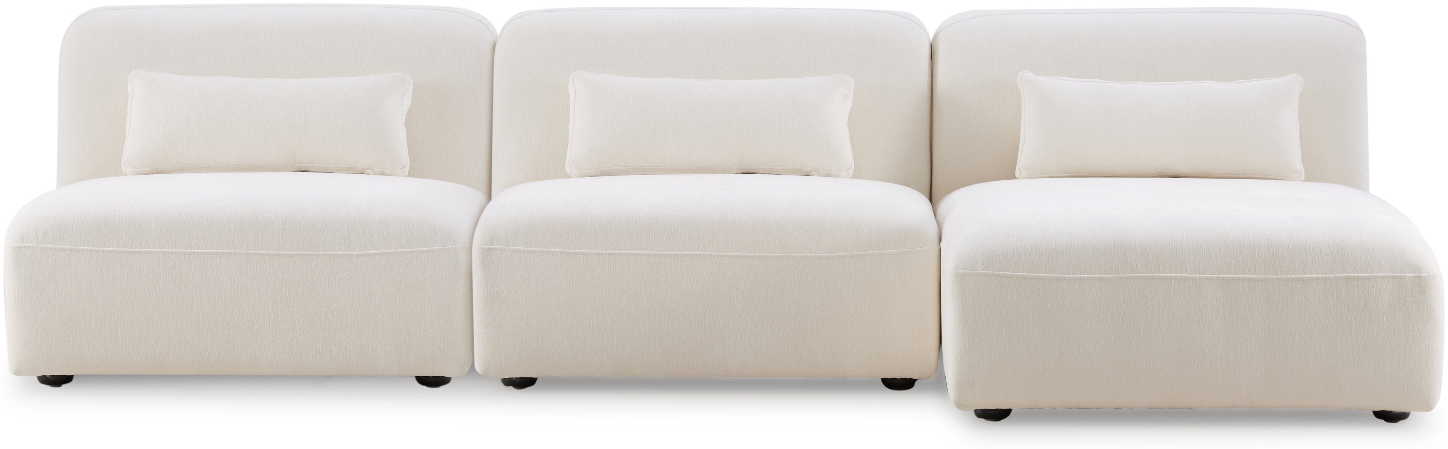 Sofá modular pretty con chaise en tela FAM color blanco hueso - image 1