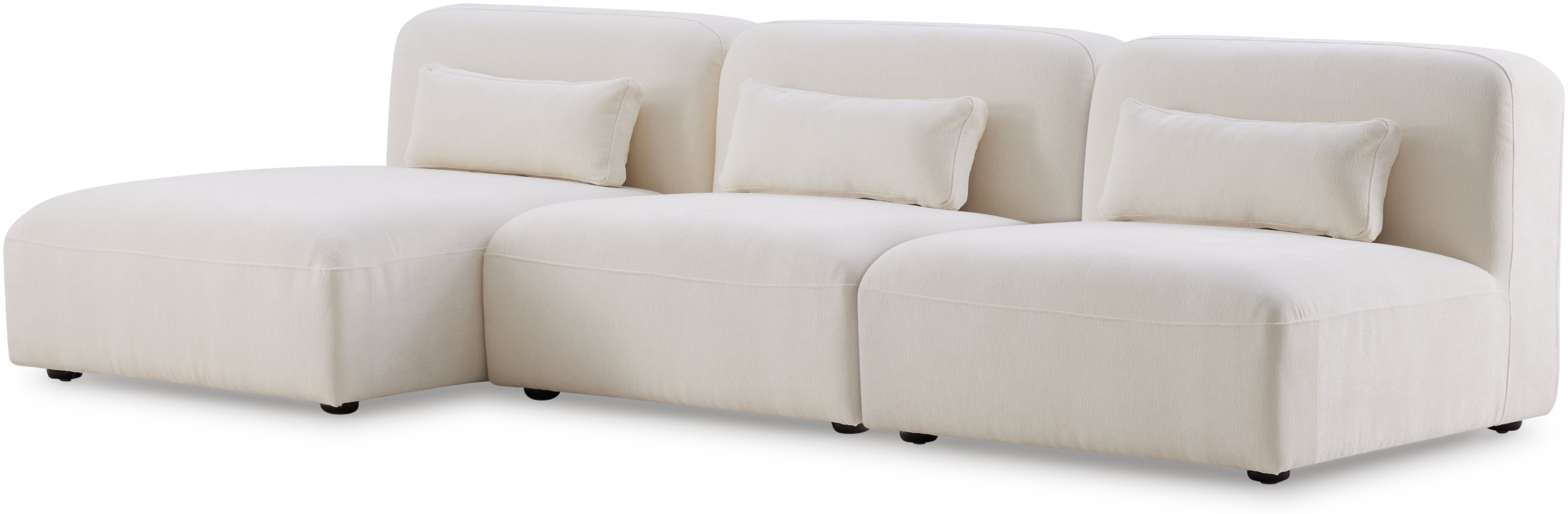 Sofá modular pretty con chaise en tela FAM color blanco hueso - image 2