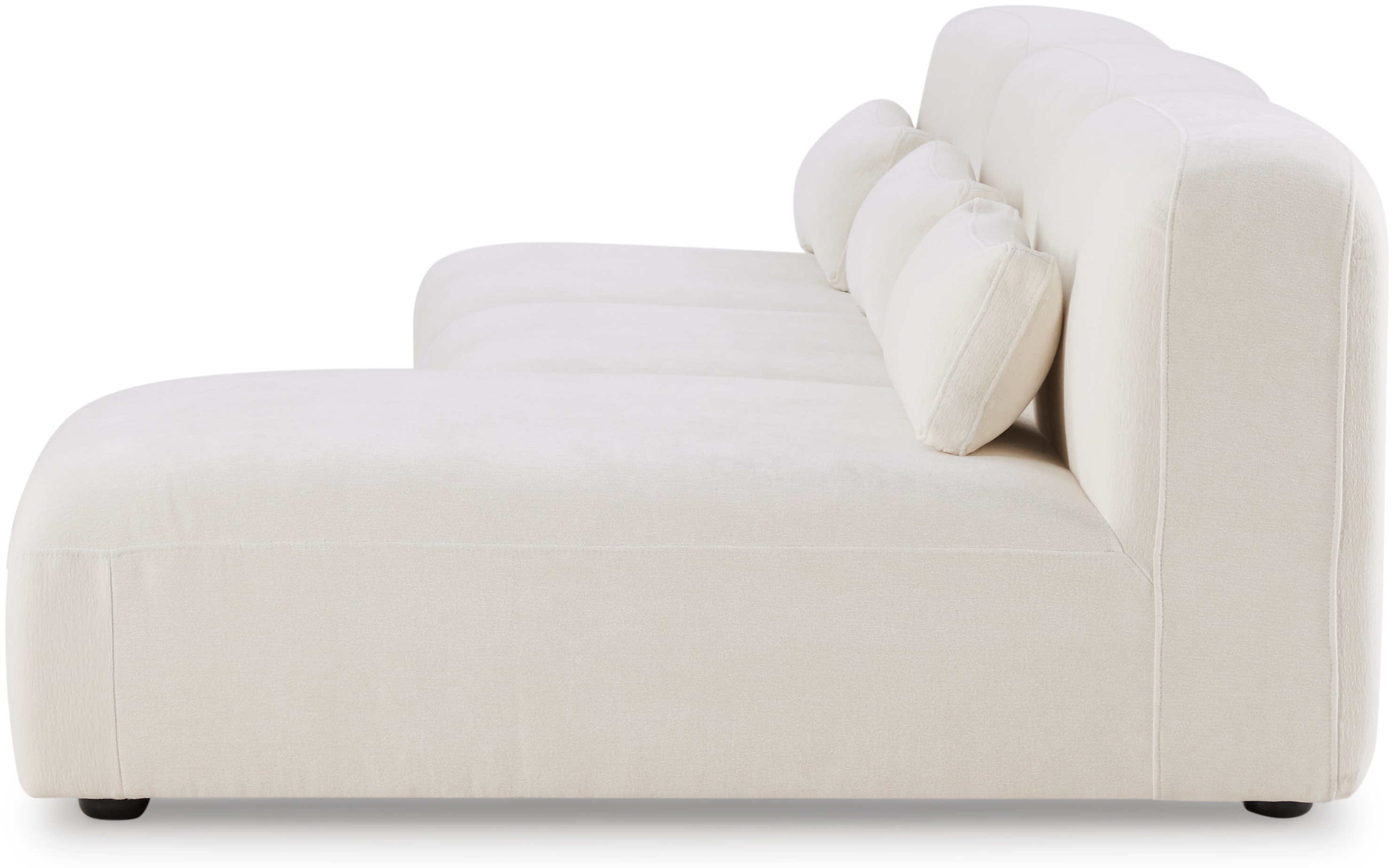 Sofá modular pretty con chaise en tela FAM color blanco hueso - image 3