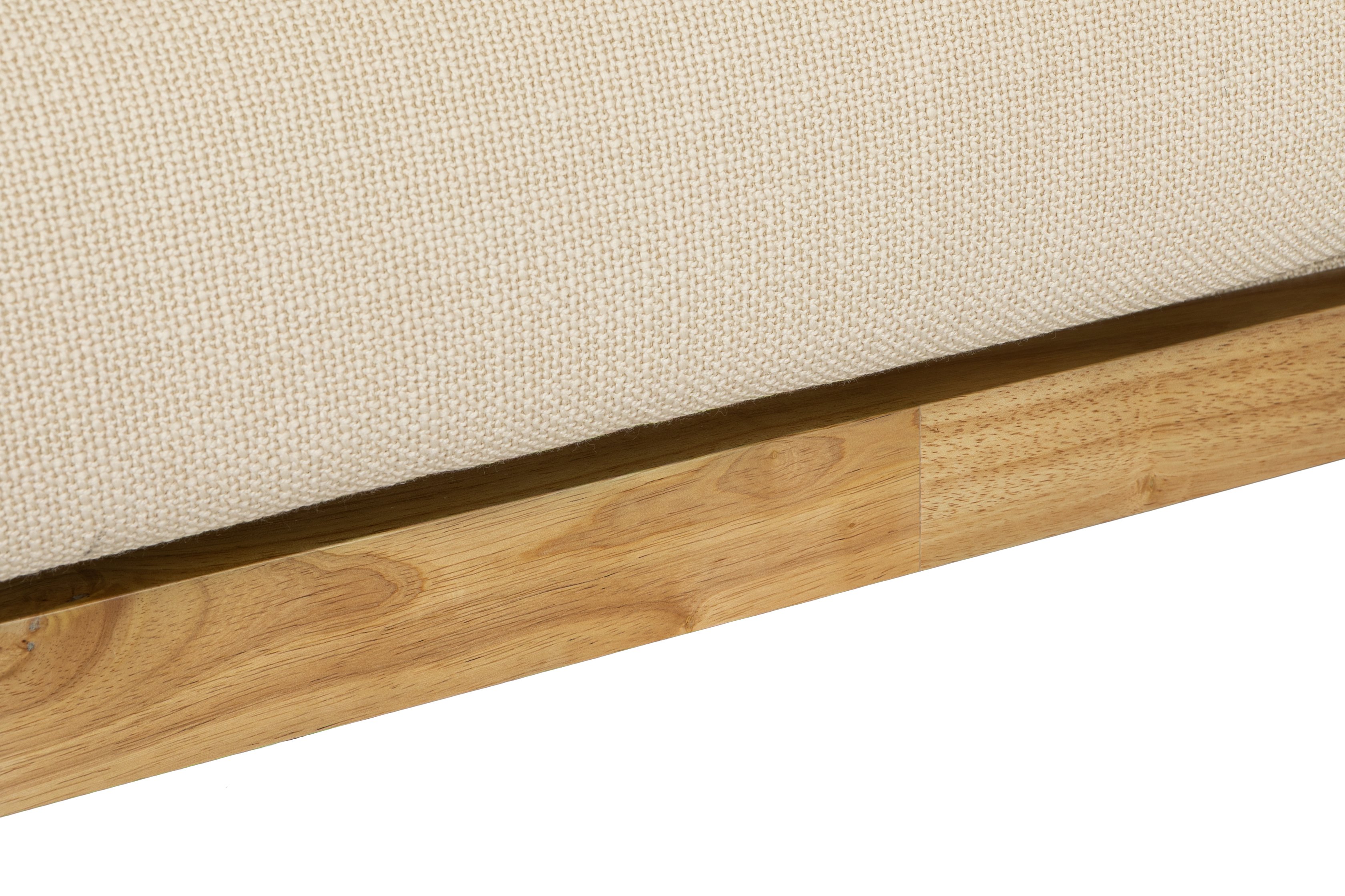 Sofá modular sabi de 2 puestos con marco sólido de rubberwood natural, tela Bermuda Ivory - image 4