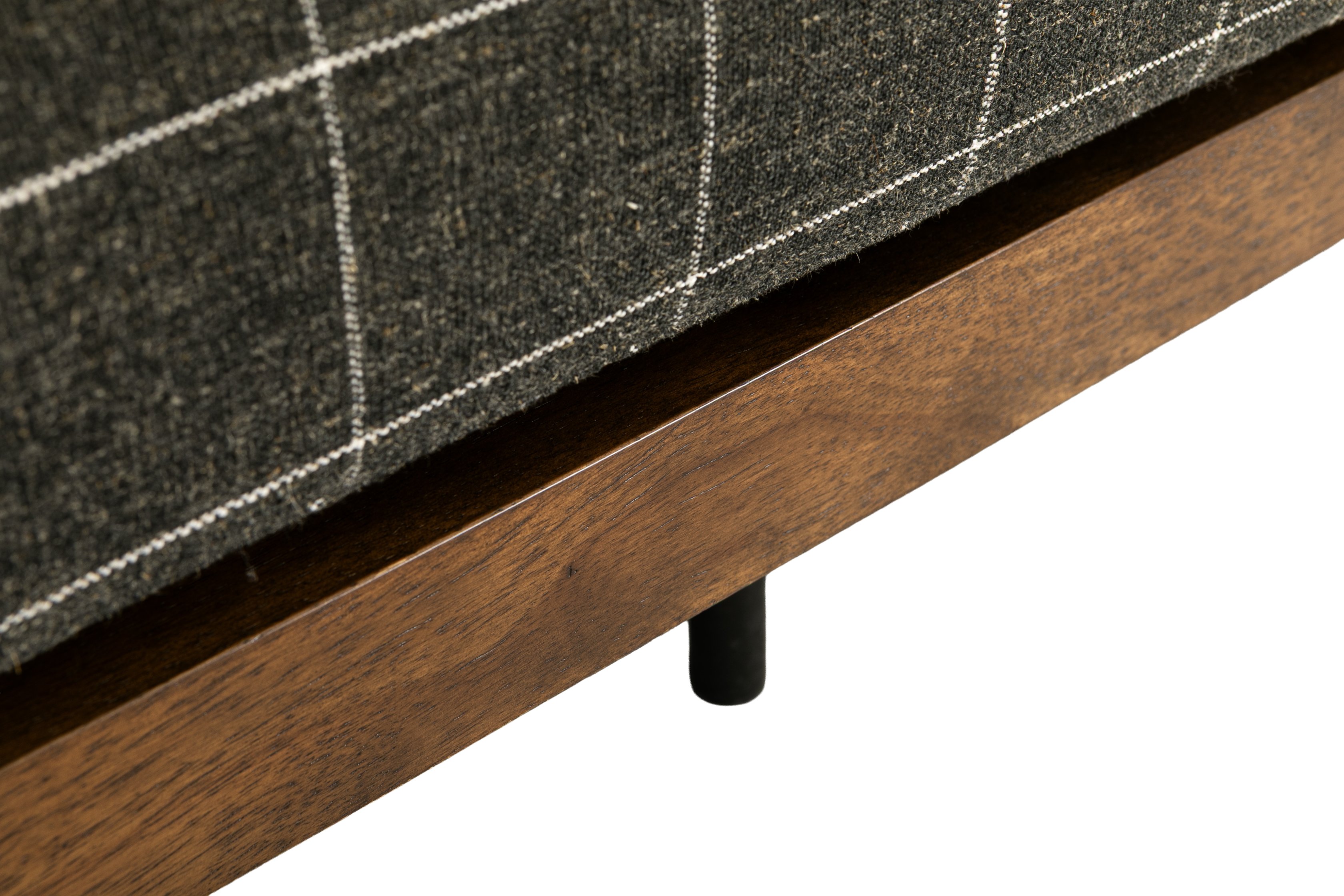 Sofá modular sabi de 2 puestos con marco de rubberwood teñido en walnut, tela Savane Charcoal. - image 1