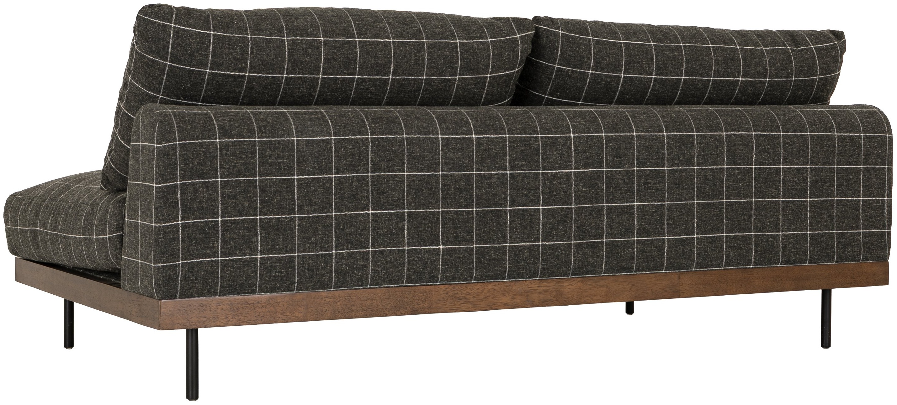 Sofá modular sabi de 2 puestos con marco de rubberwood teñido en walnut, tela Savane Charcoal. - image 3