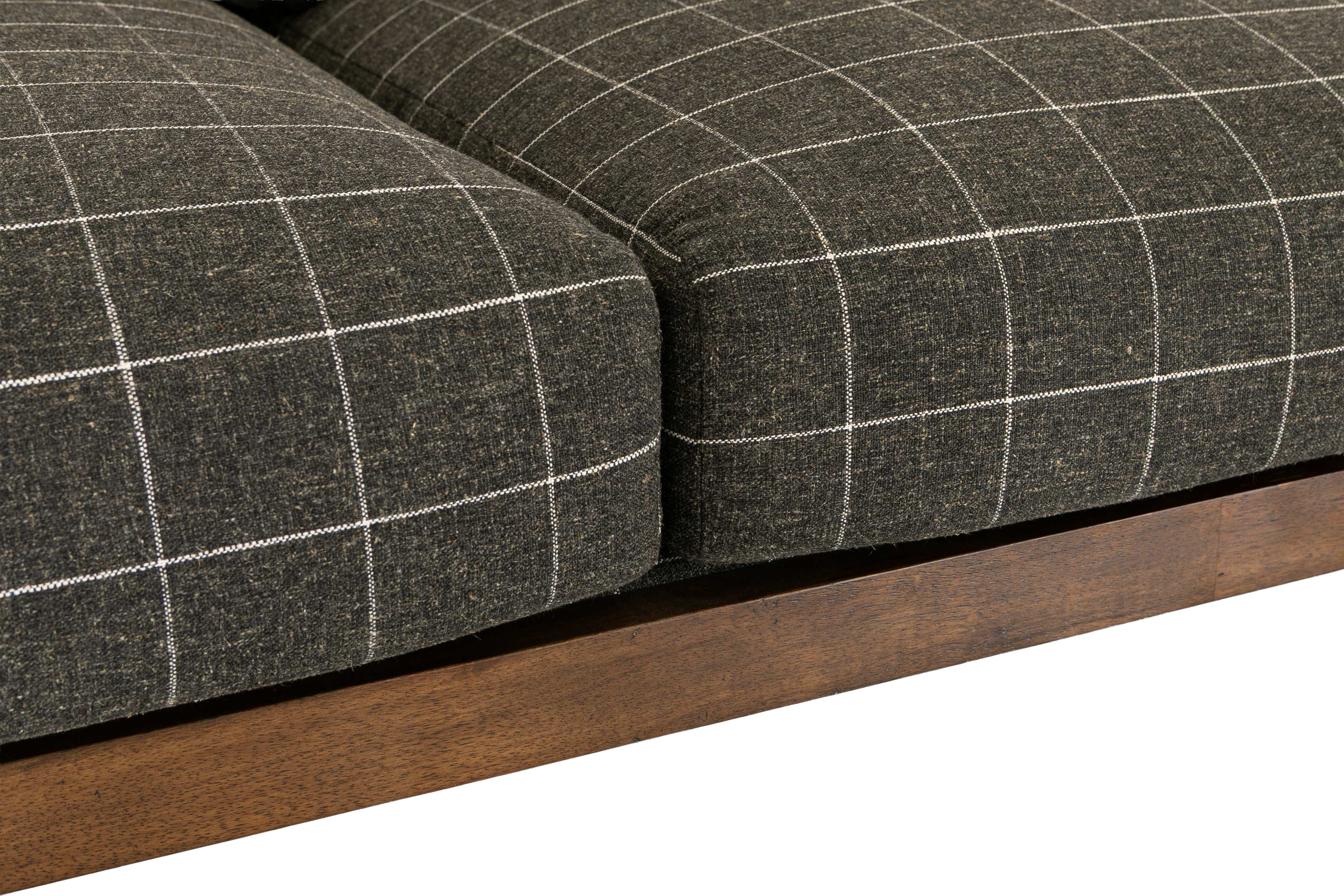 Sofá modular sabi de 2 puestos con marco de rubberwood teñido en walnut, tela Savane Charcoal. - image 5