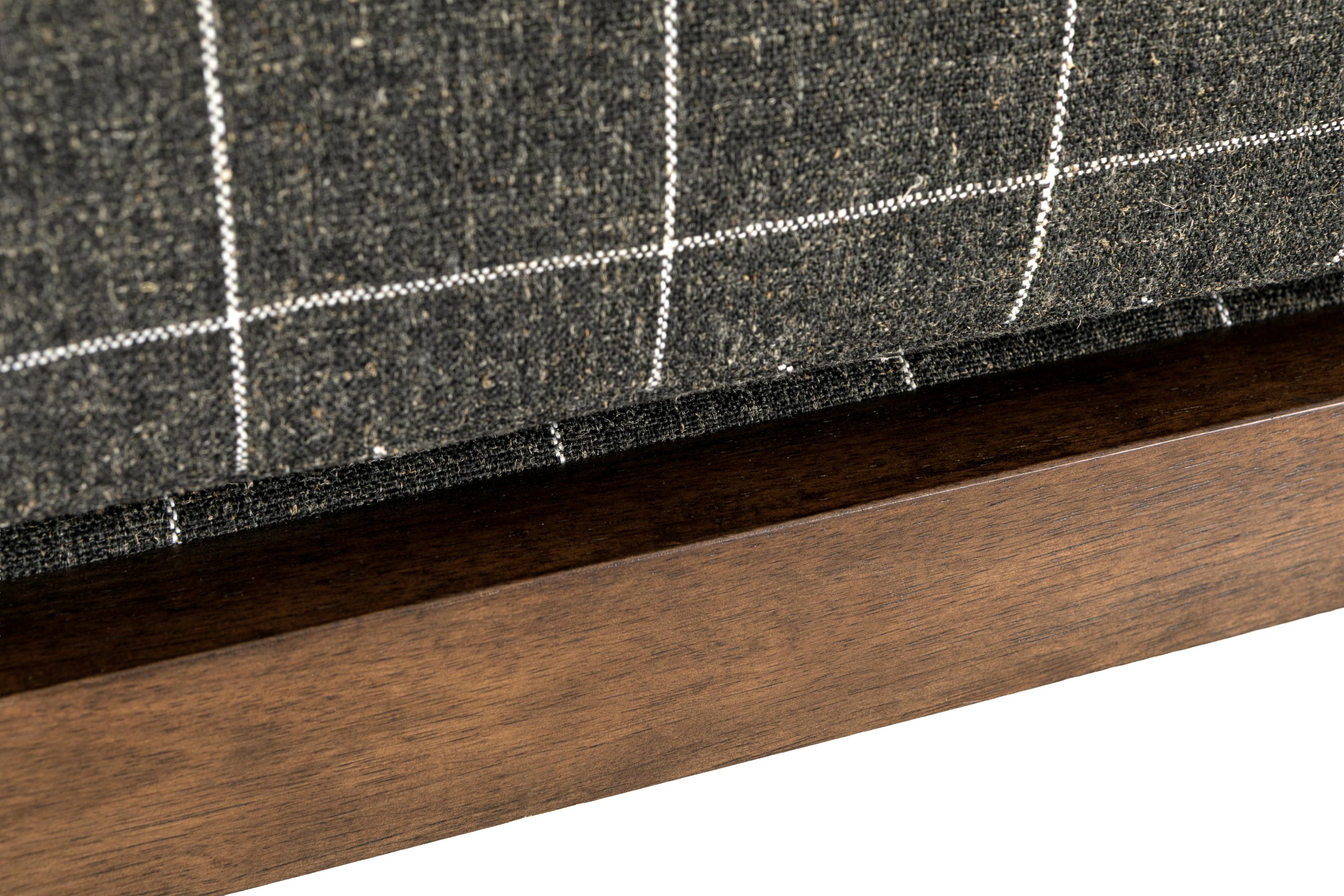 Sabi modular sofa chaise with Solid walnut stained rubberwood frame, Savane Charcoal Fabric - image 3
