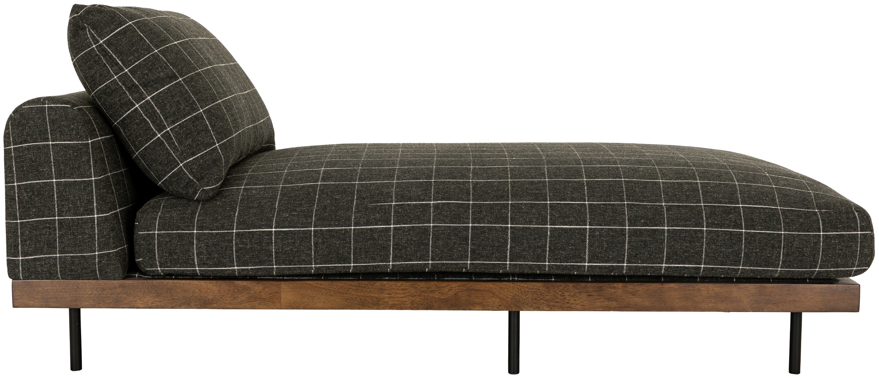 Sabi modular sofa chaise with Solid walnut stained rubberwood frame, Savane Charcoal Fabric - image 4