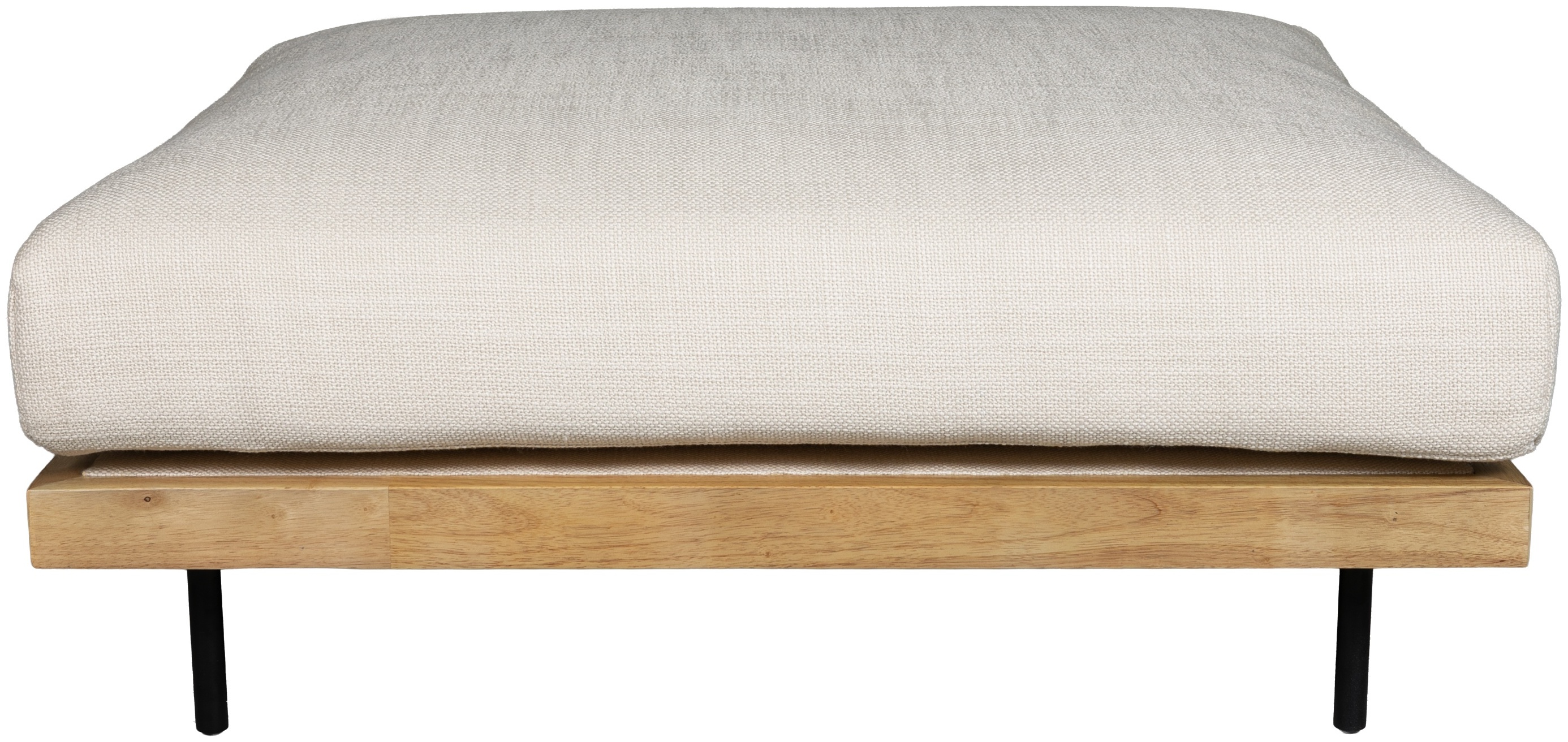 Sabi modular sofa ottoman with Solid natural rubberwood frame, Bermuda Ivory Fabric - image 1