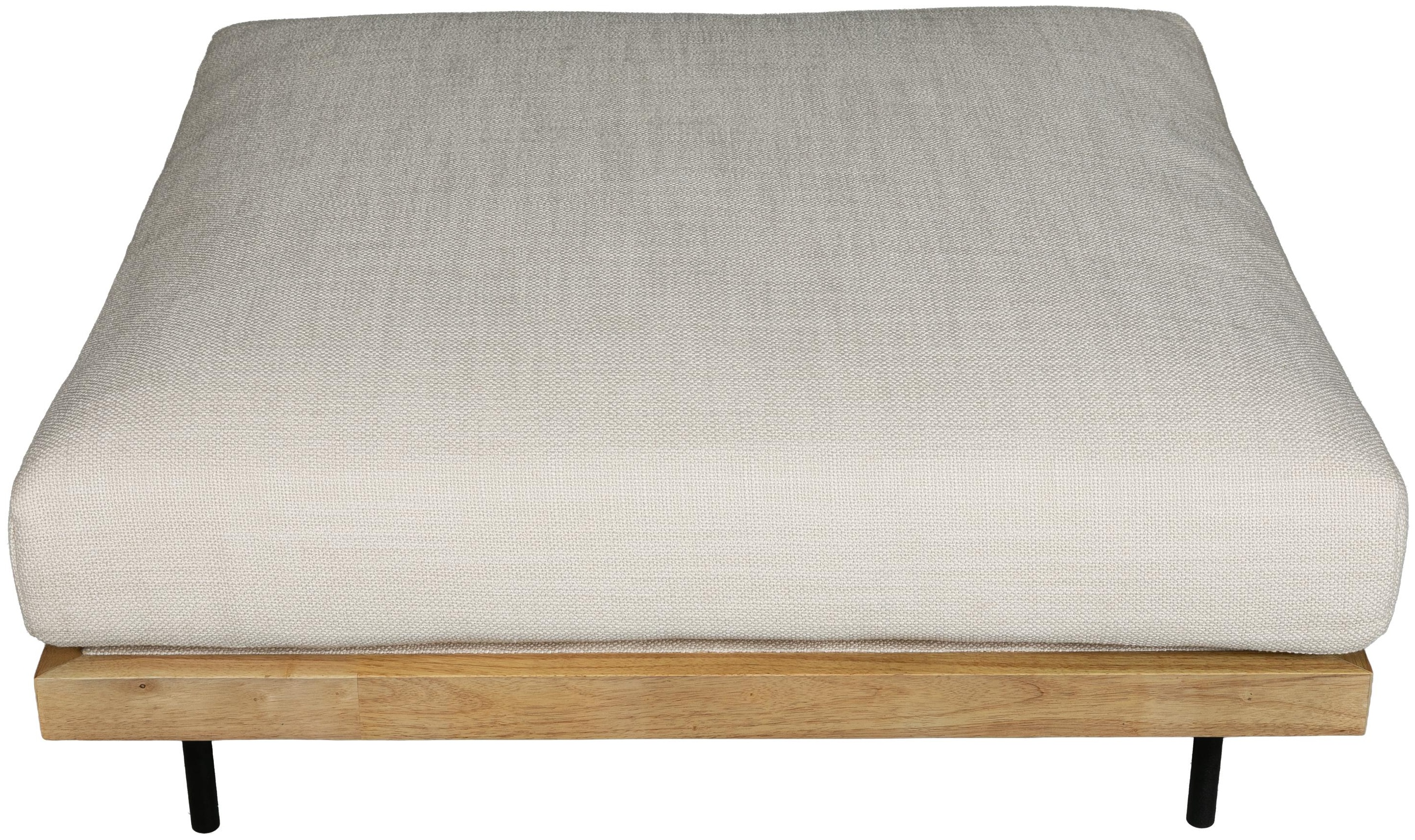 Sabi modular sofa ottoman with Solid natural rubberwood frame, Bermuda Ivory Fabric - image 2