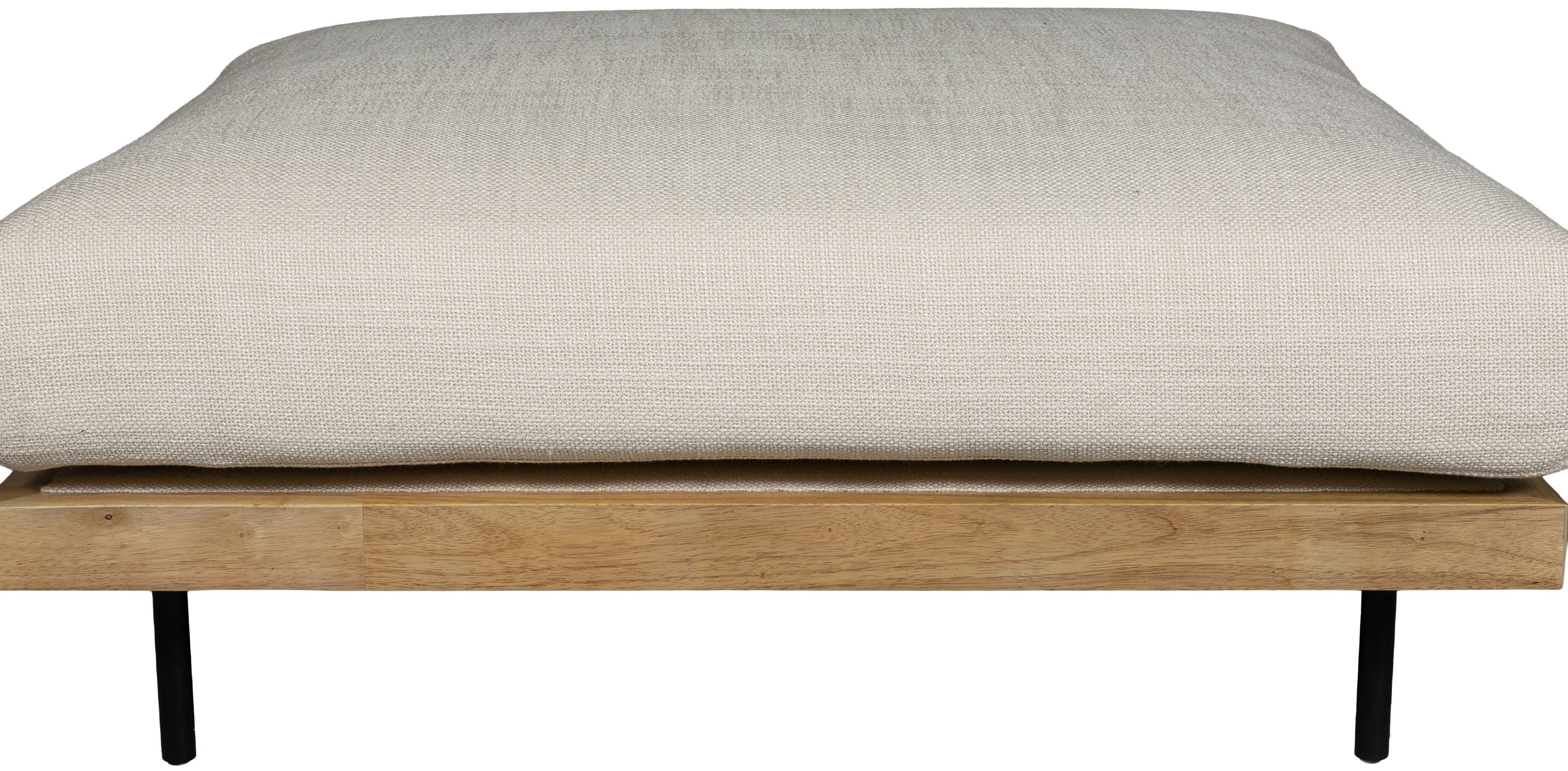 Sabi modular sofa ottoman with Solid natural rubberwood frame, Bermuda Ivory Fabric - image 3