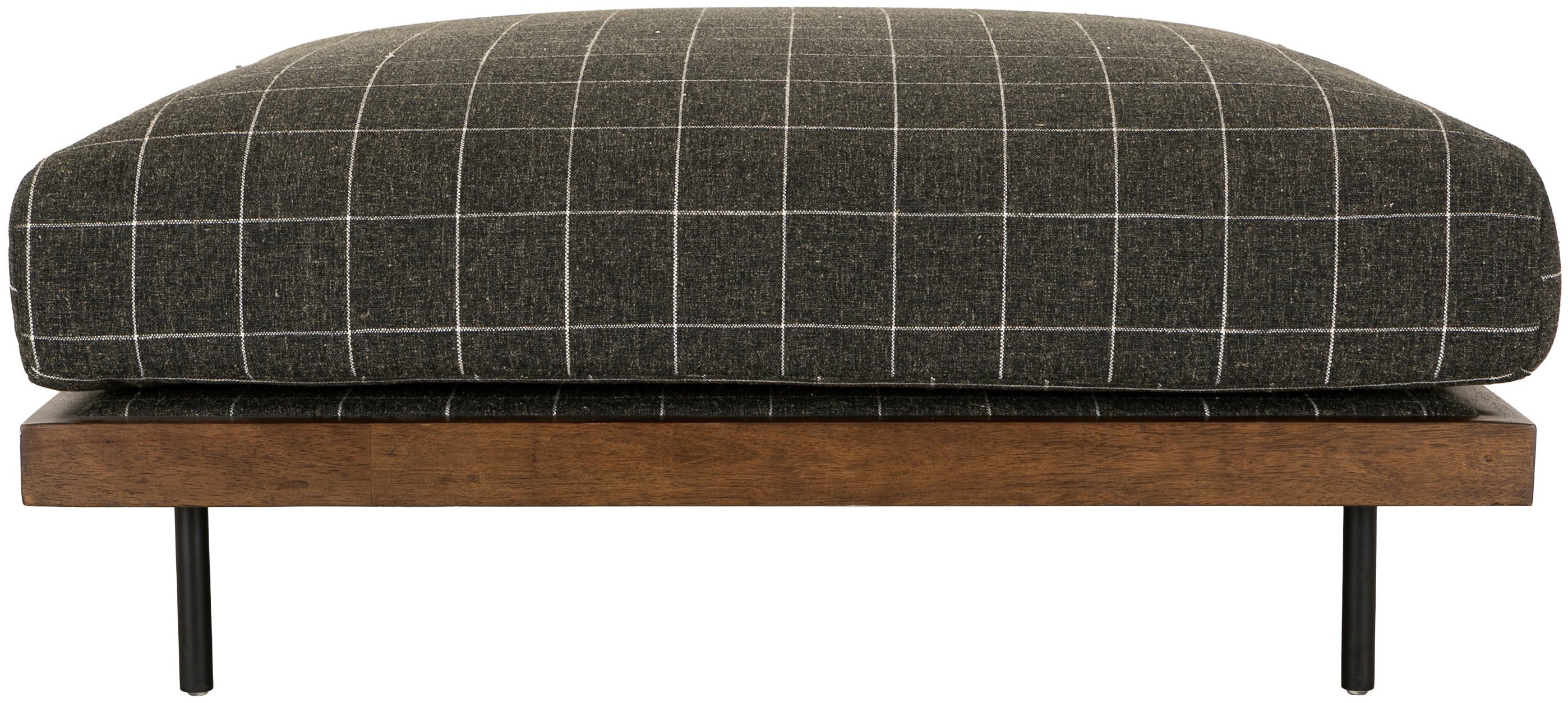 Sabi modular sofa ottoman with Solid walnut stained rubberwood frame, Savane Charcoal Fabric - image 1